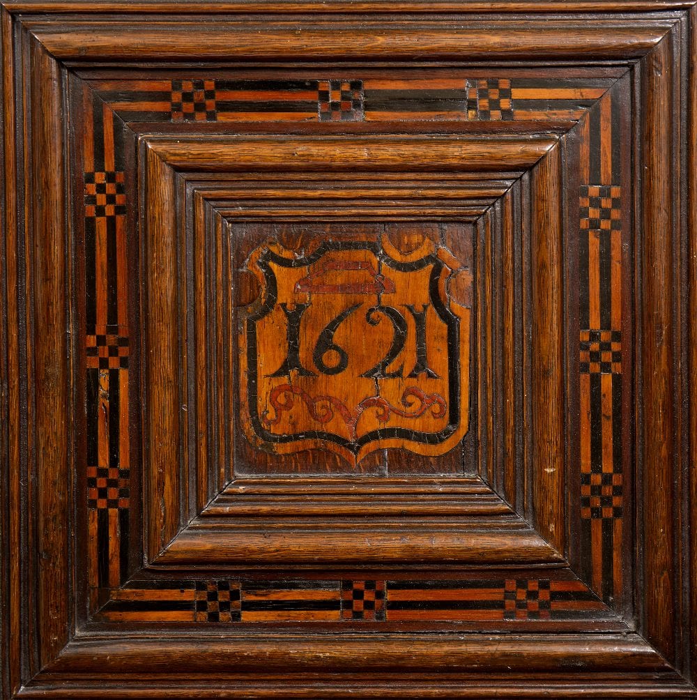 James I oak inlaid armchair