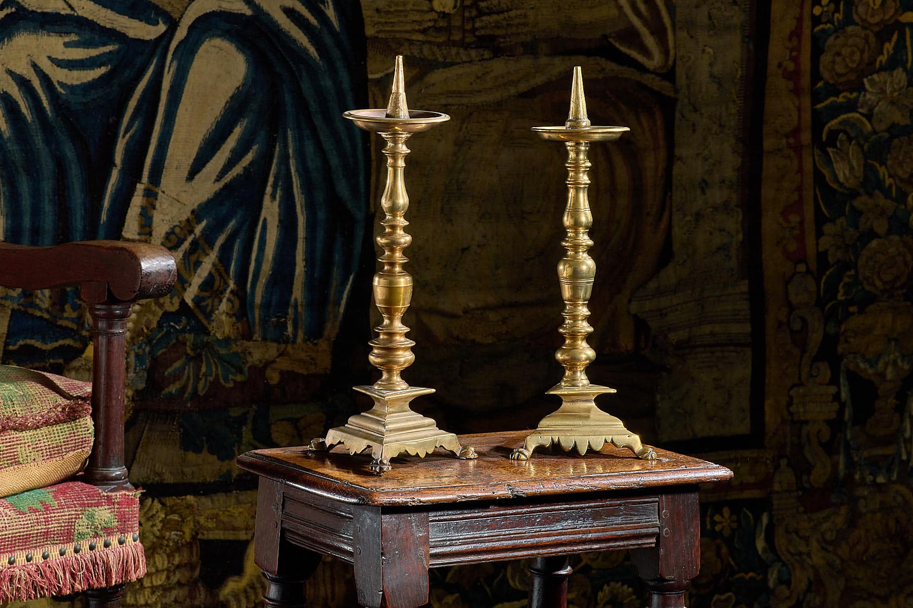 17th century brass candlesticks