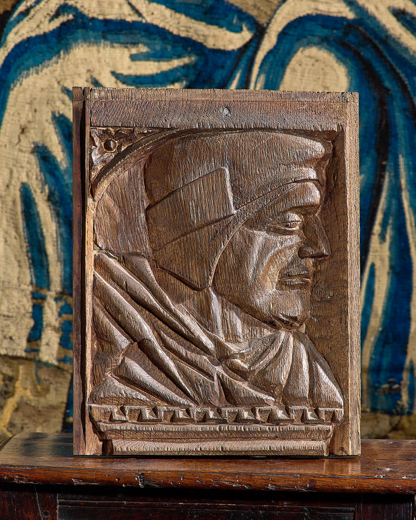 Henry VIII carved oak panel