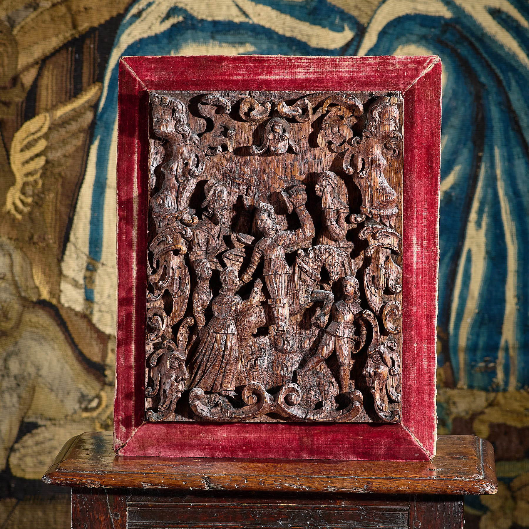 Flemish Renaissance Carved Oak Panel