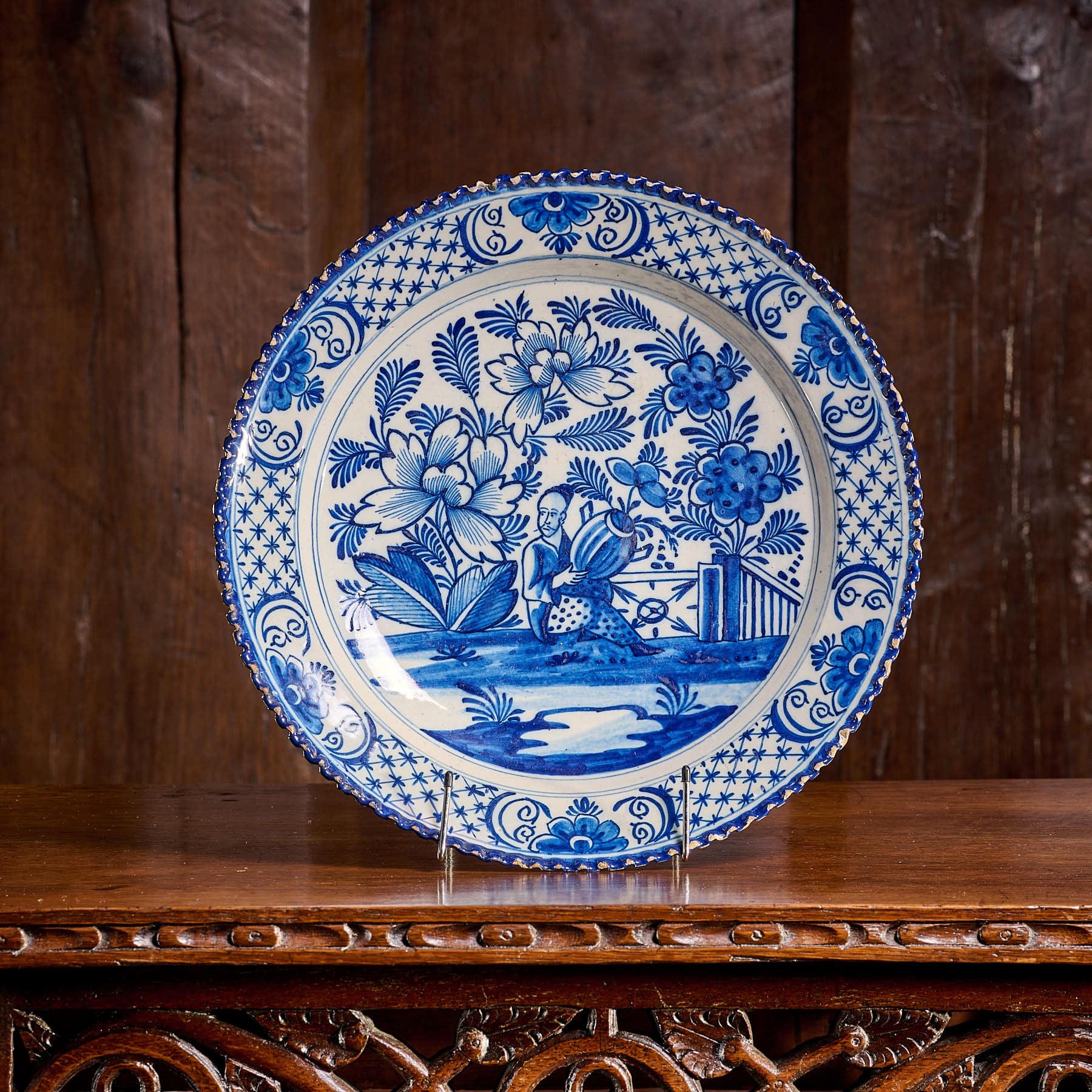 Liverpool Delftware Plate with Chinoiserie Decoration