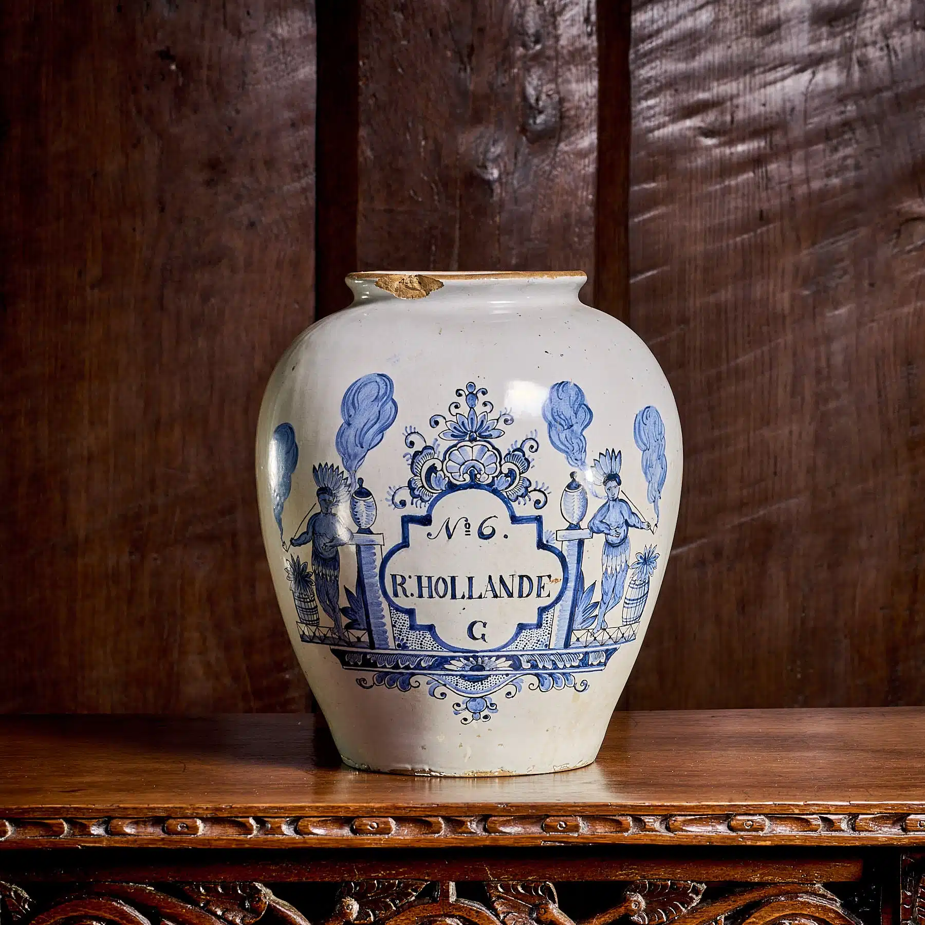 Dutch Delftware Tobacco Jar