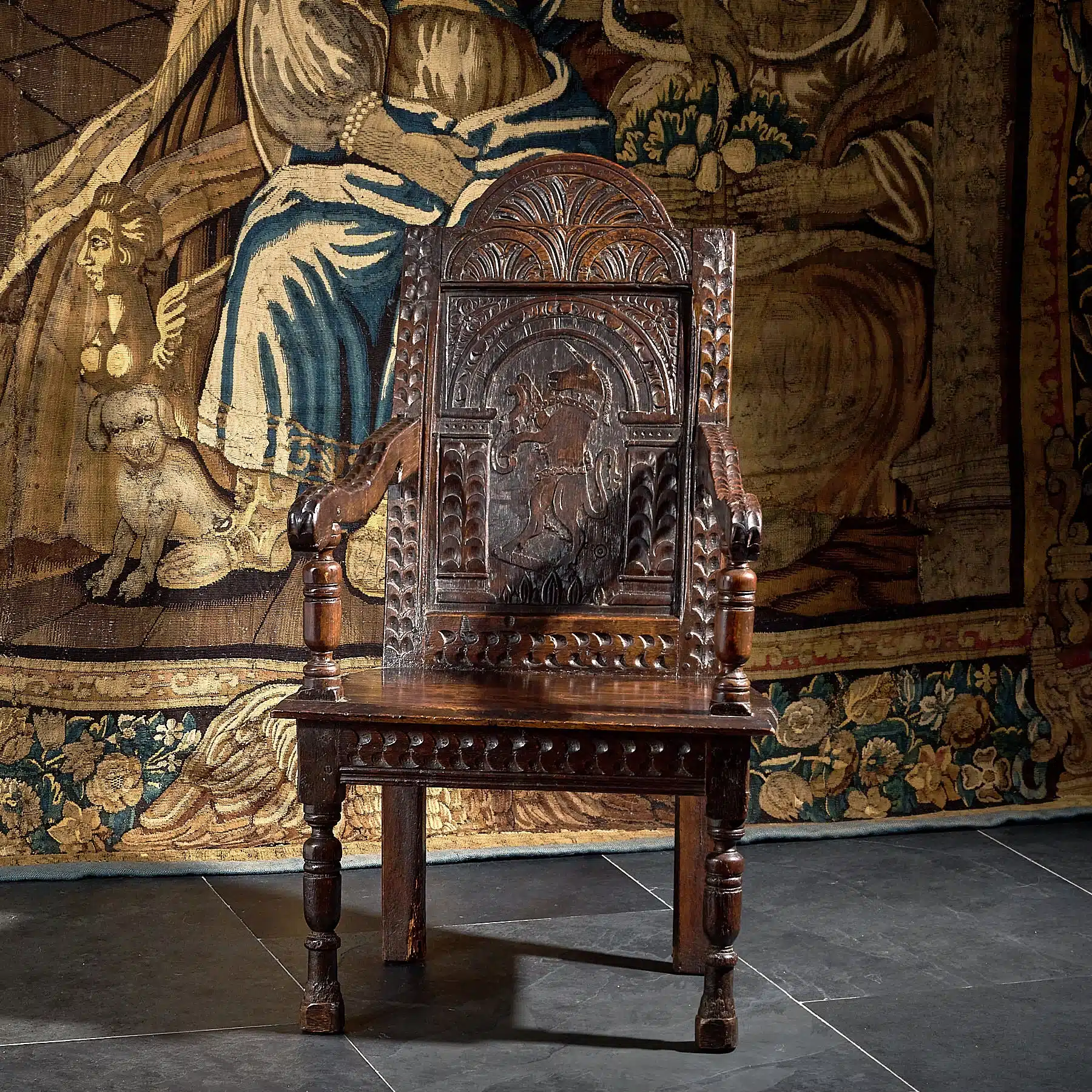 James I Salisbury joined oak armchair