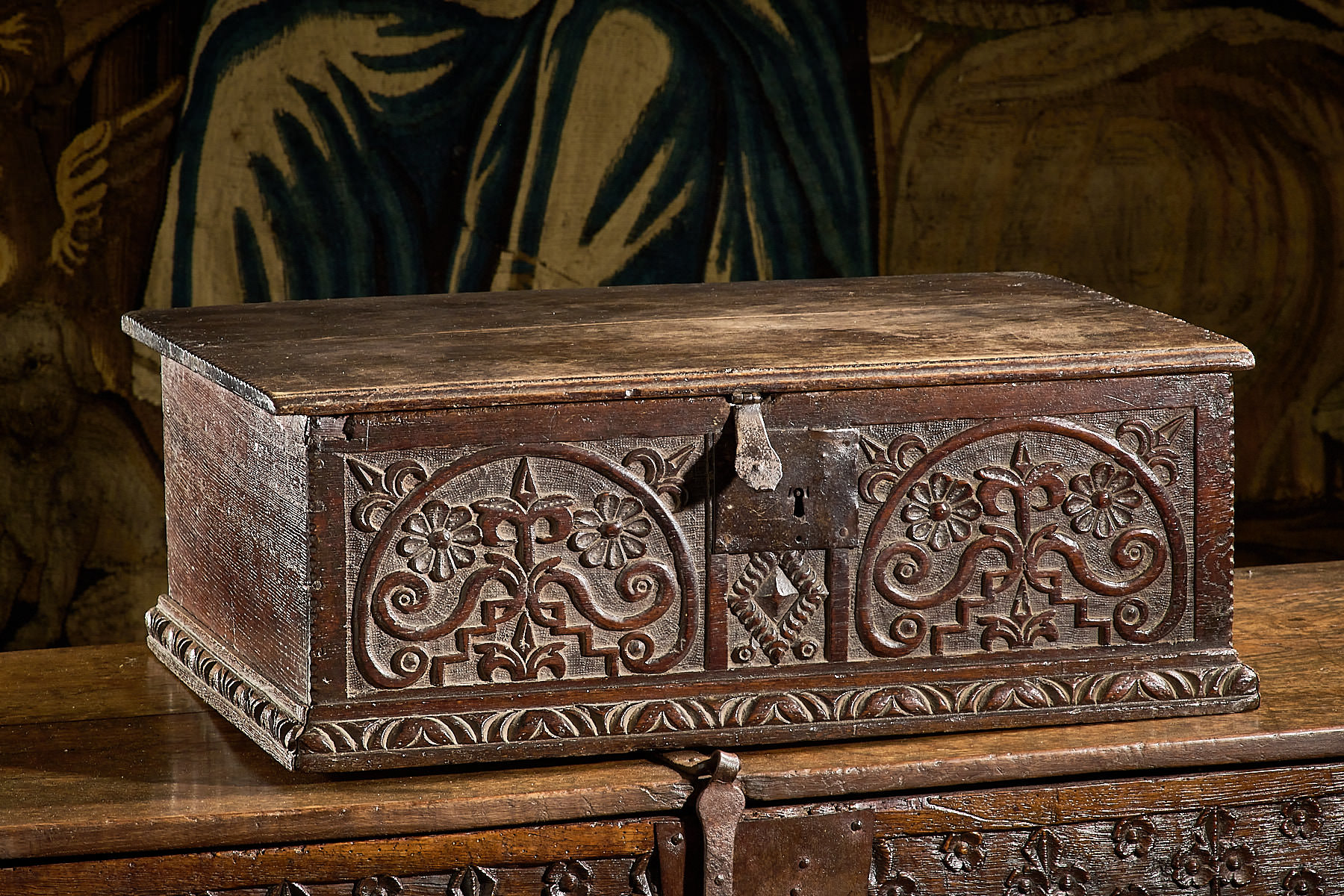 Charles II carved box