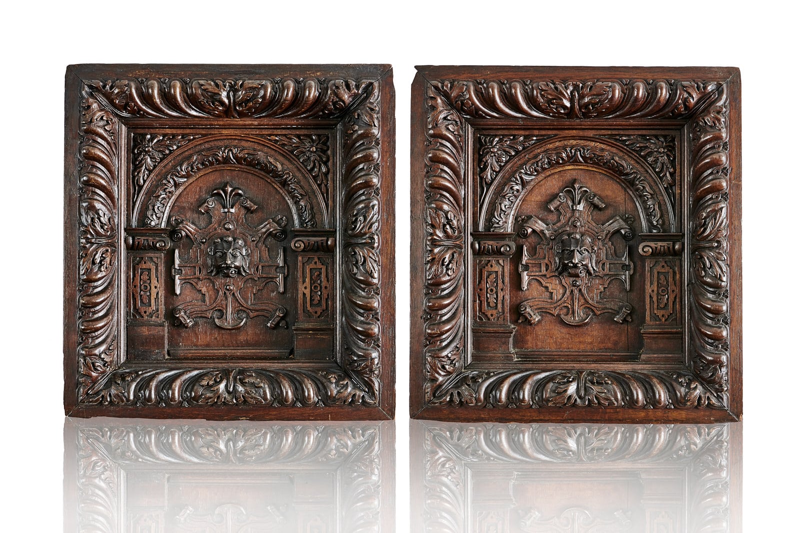 Elizabeth I oak carved panels