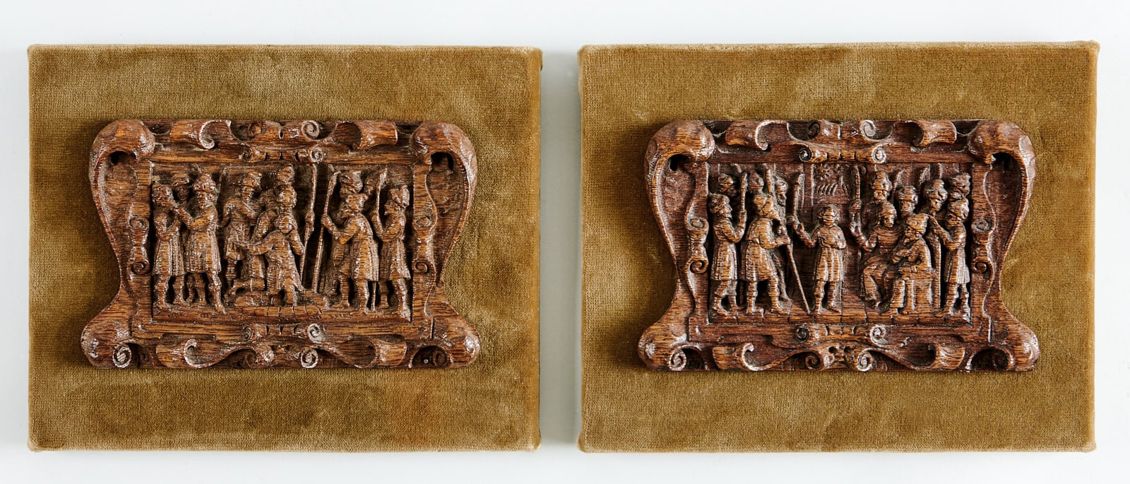 17th century pair of panels