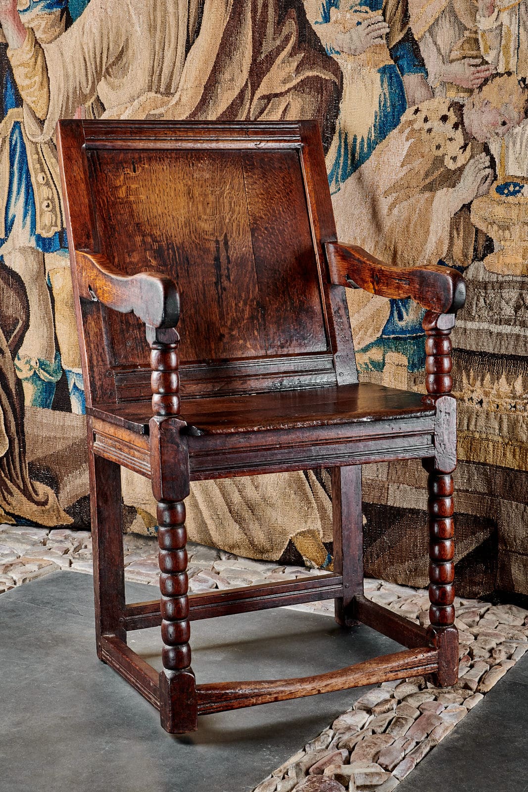 Charles II joined oak armchair