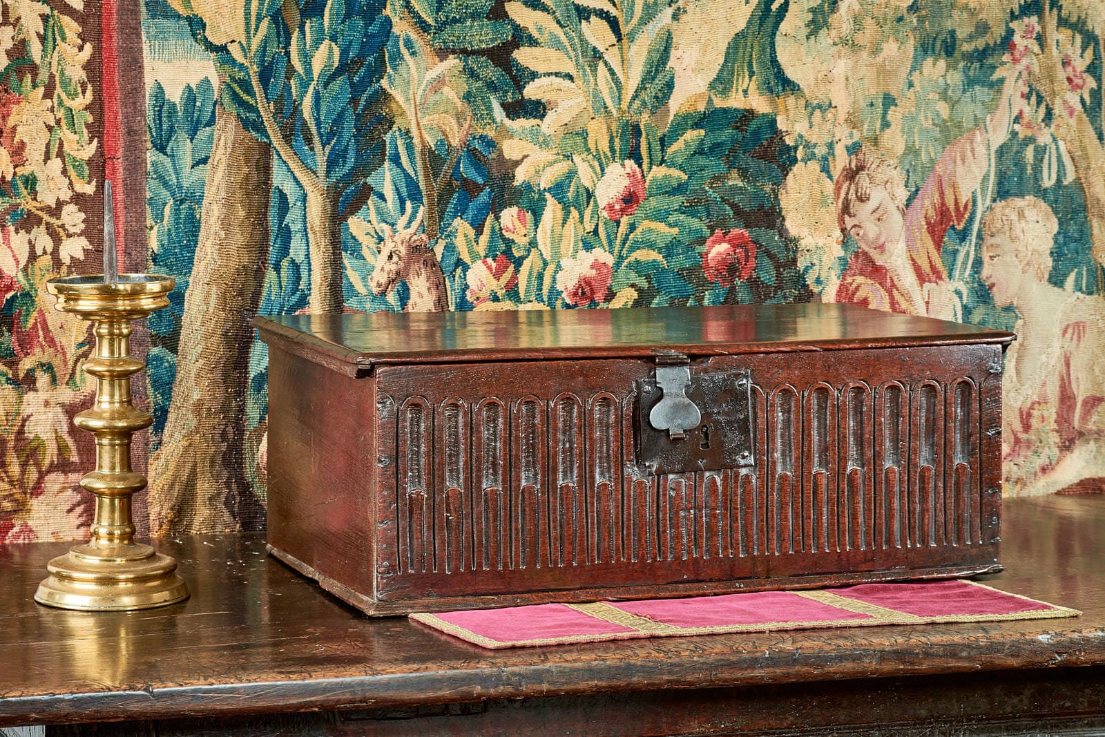 James I oak carved box