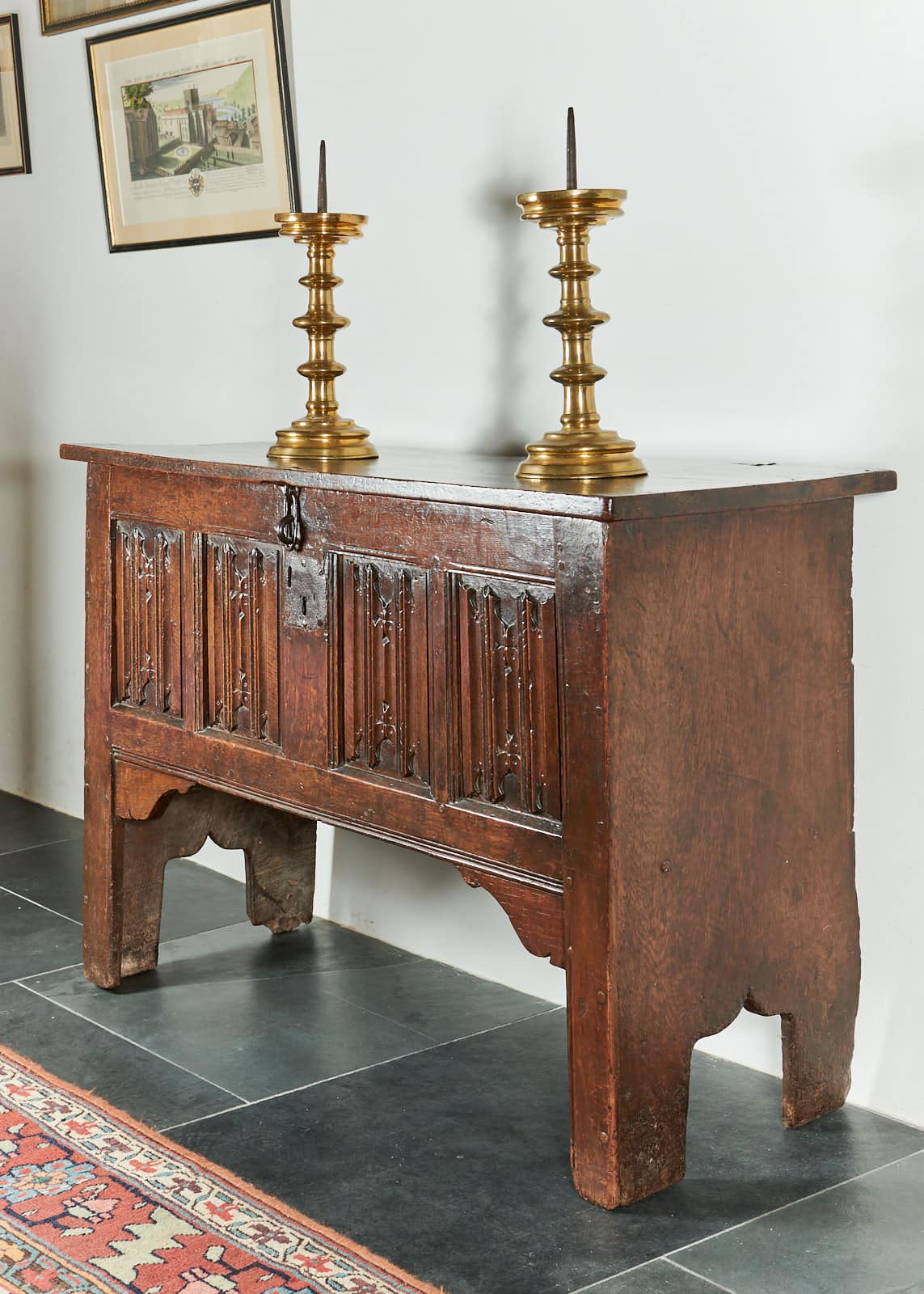 Henry VIII oak linenfold chest