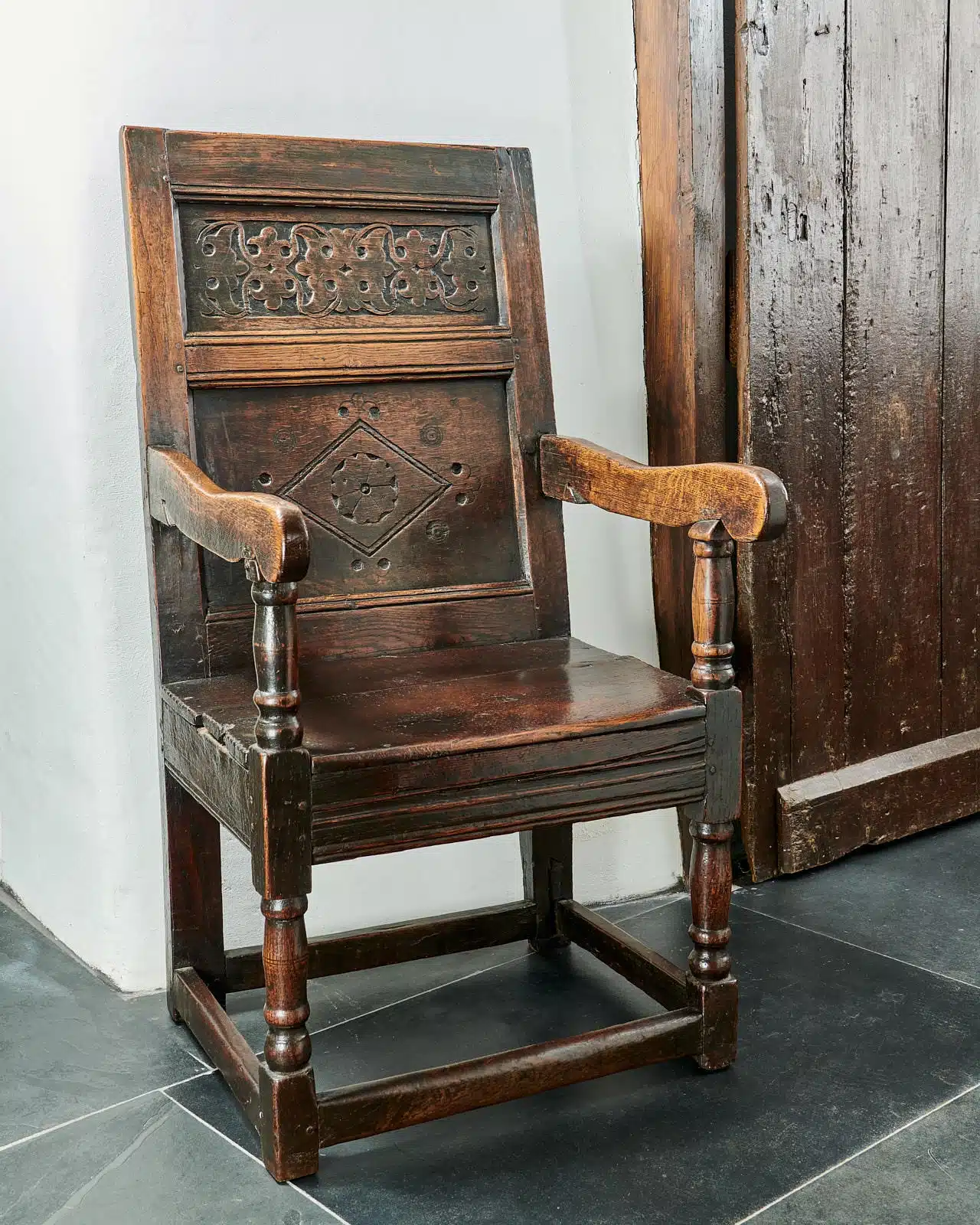 Charles II joined oak armchair