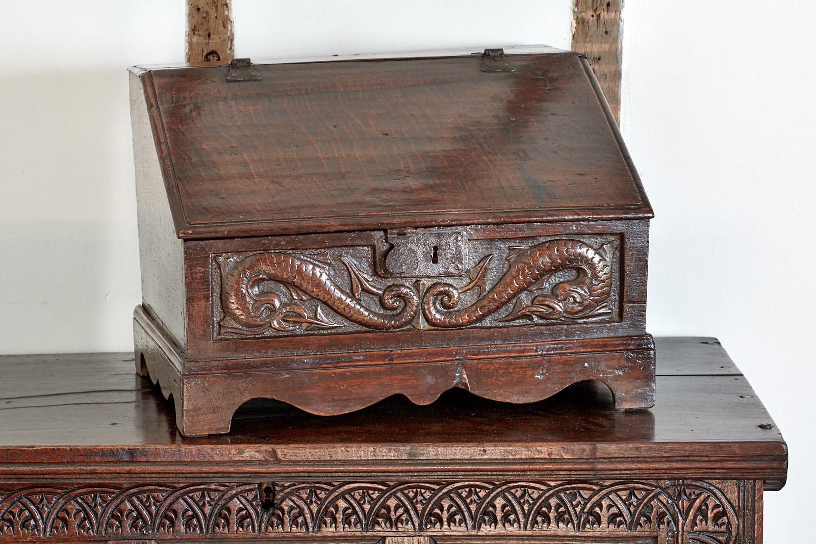Charles II oak desk box