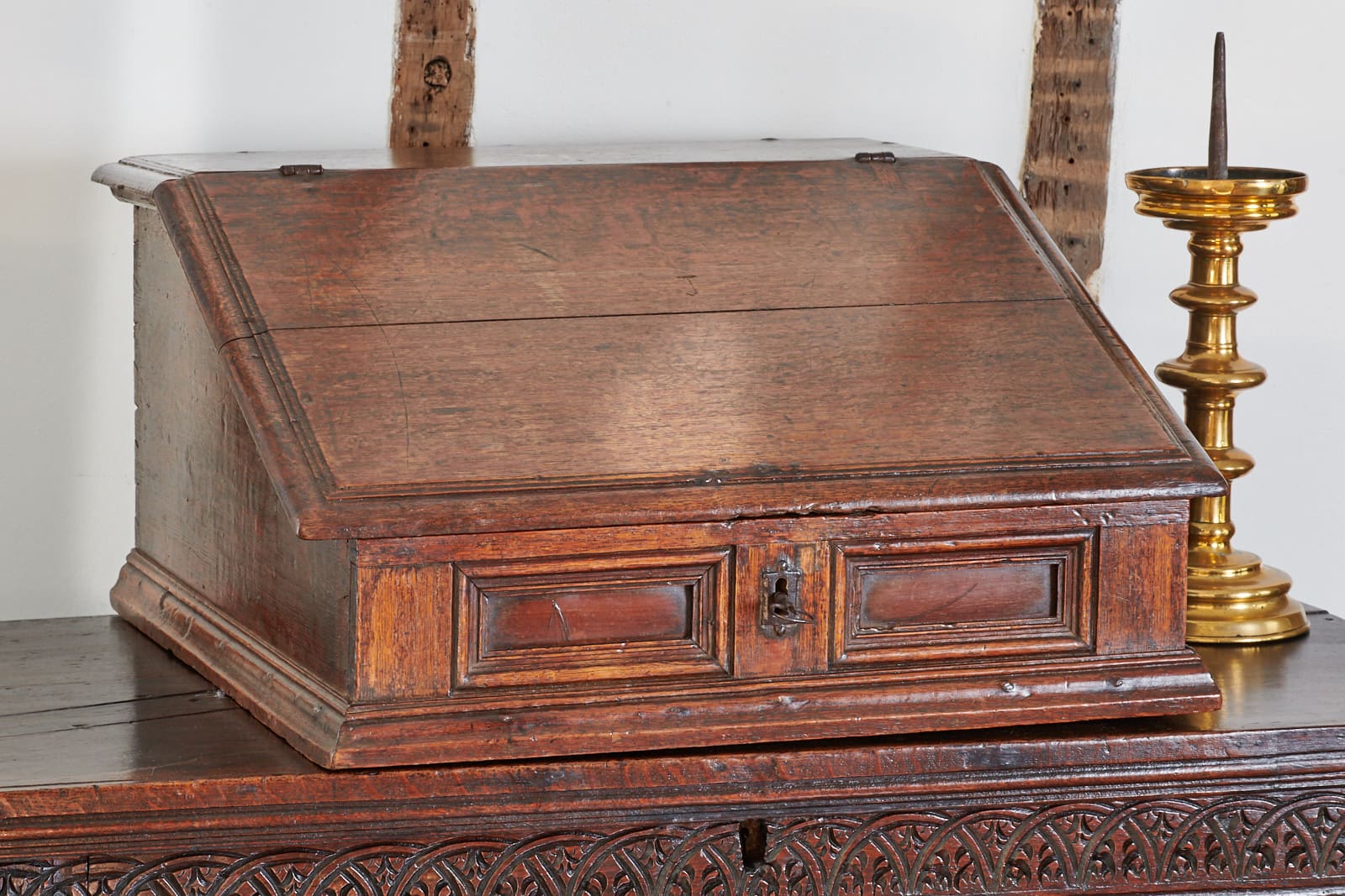 Charles II oak desk box