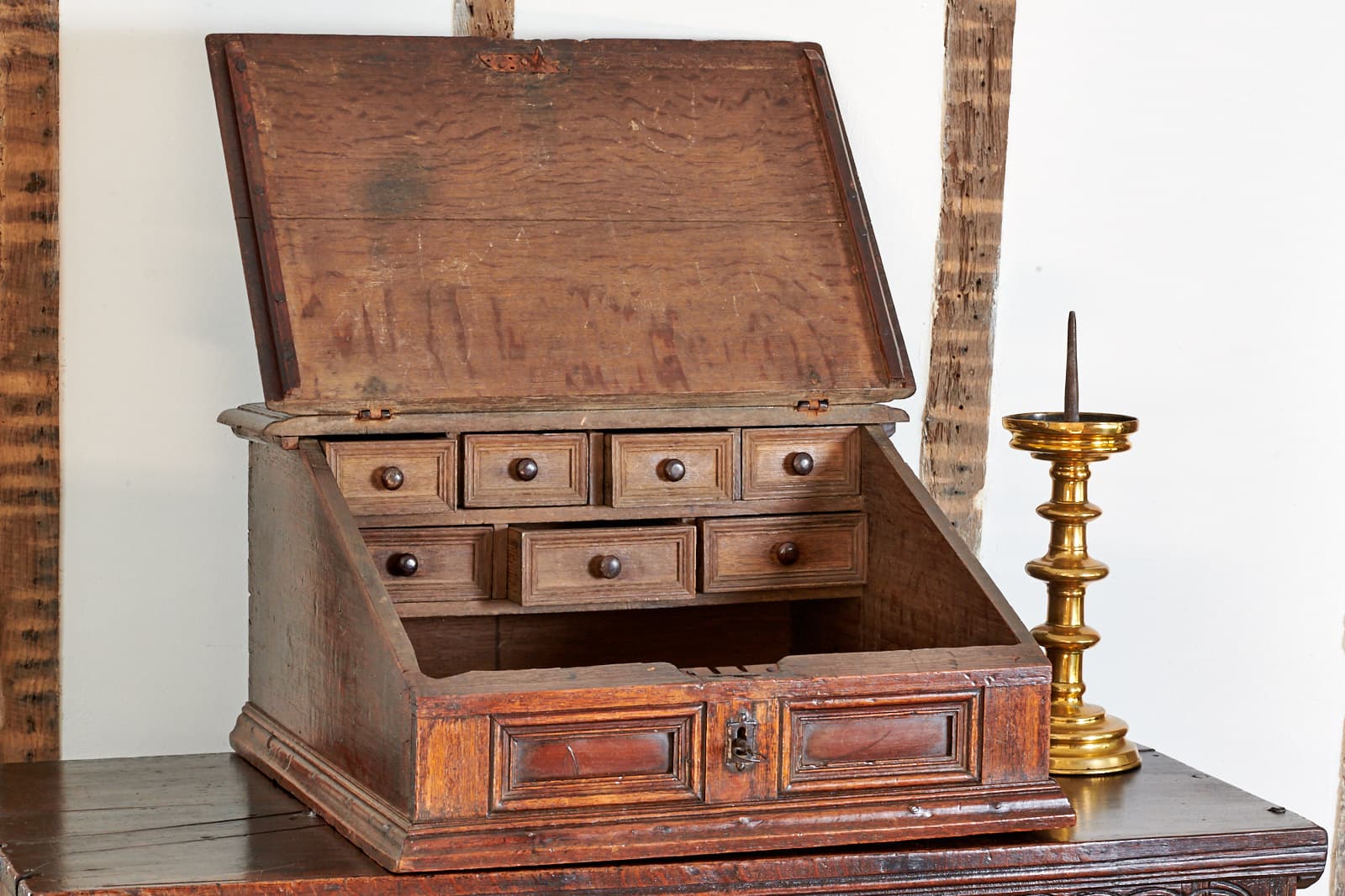 Charles II oak desk box