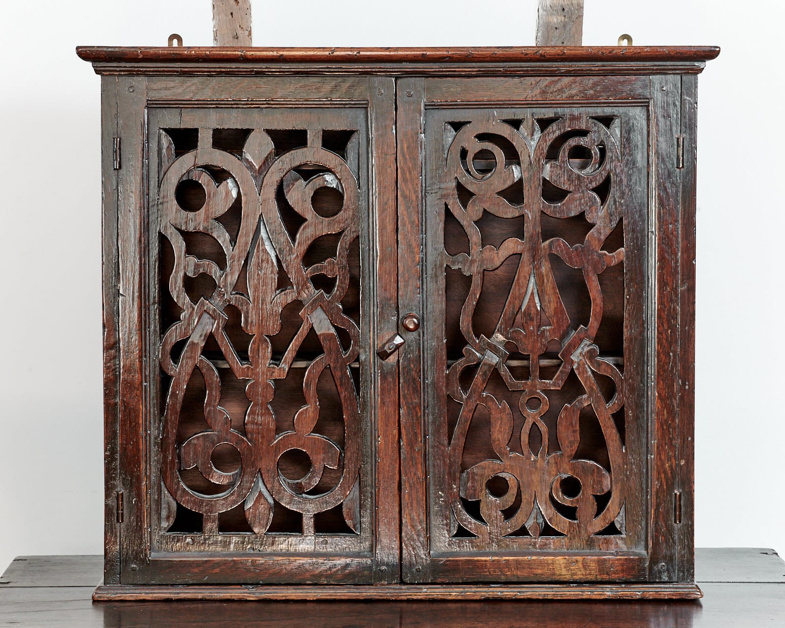 Charles I boarded glass cupboard
