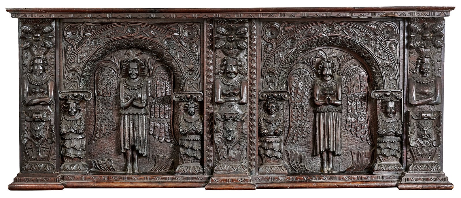 Elizabeth I oak carved panel