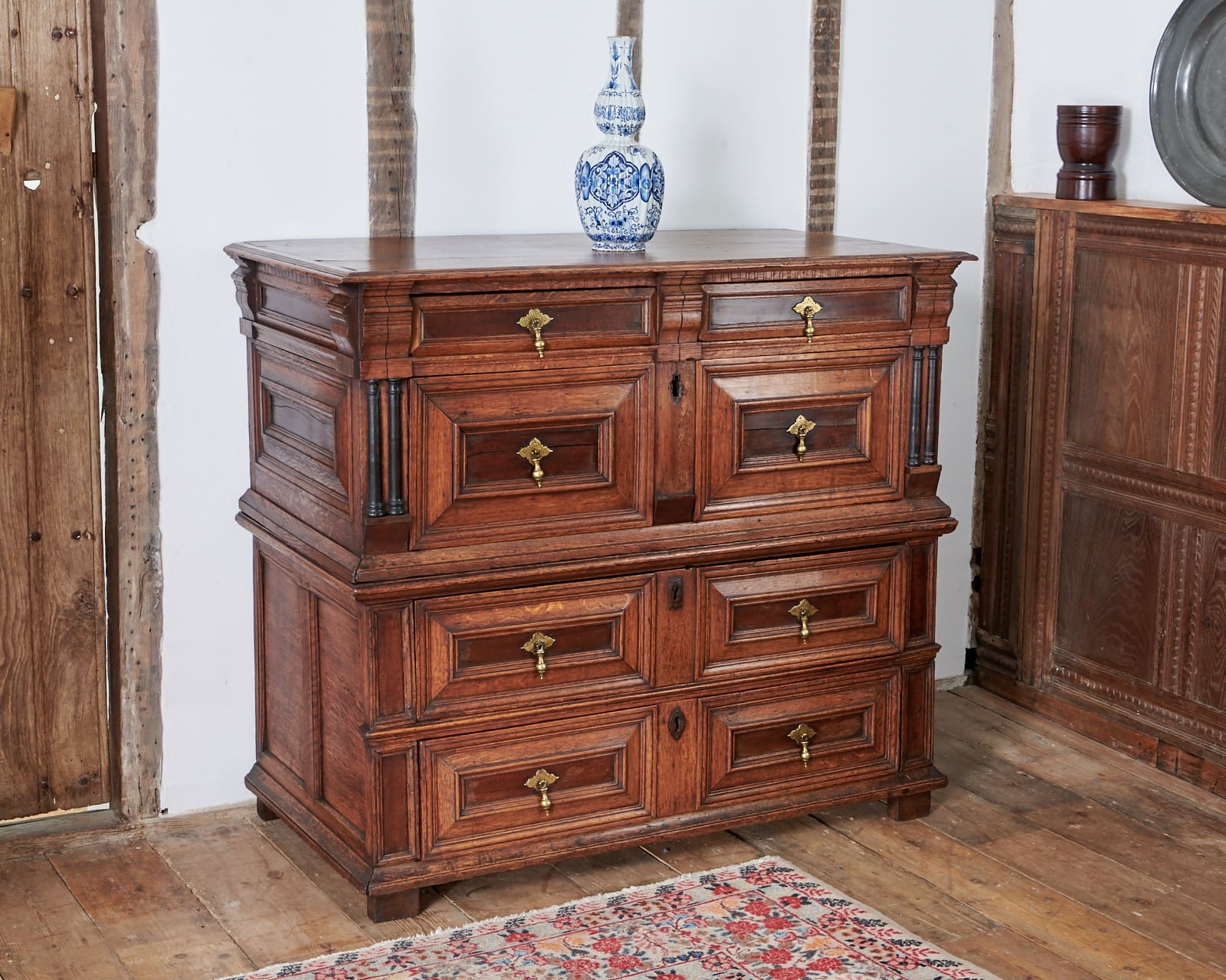 Charles II oak chest of drawers