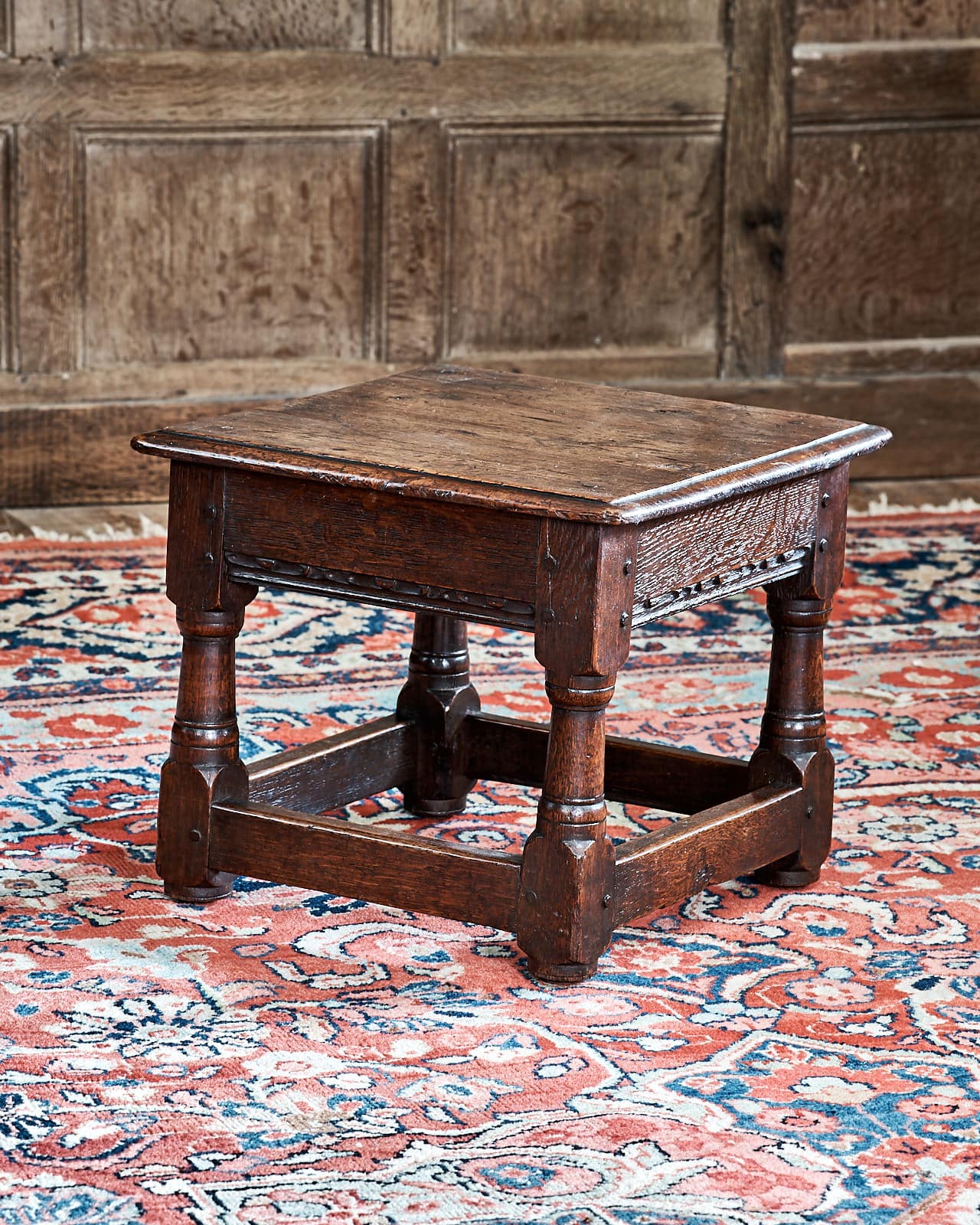 Charles I oak low stool