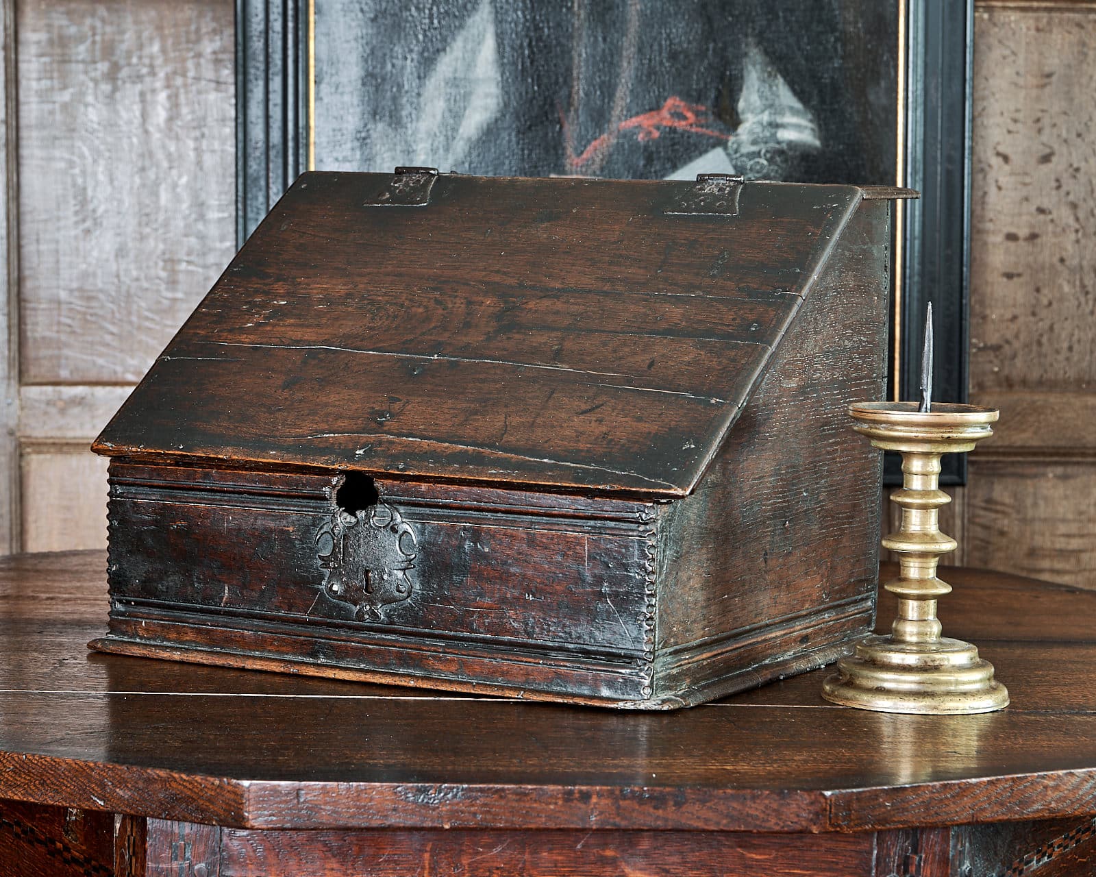 Late Elizabeth I oak desk box