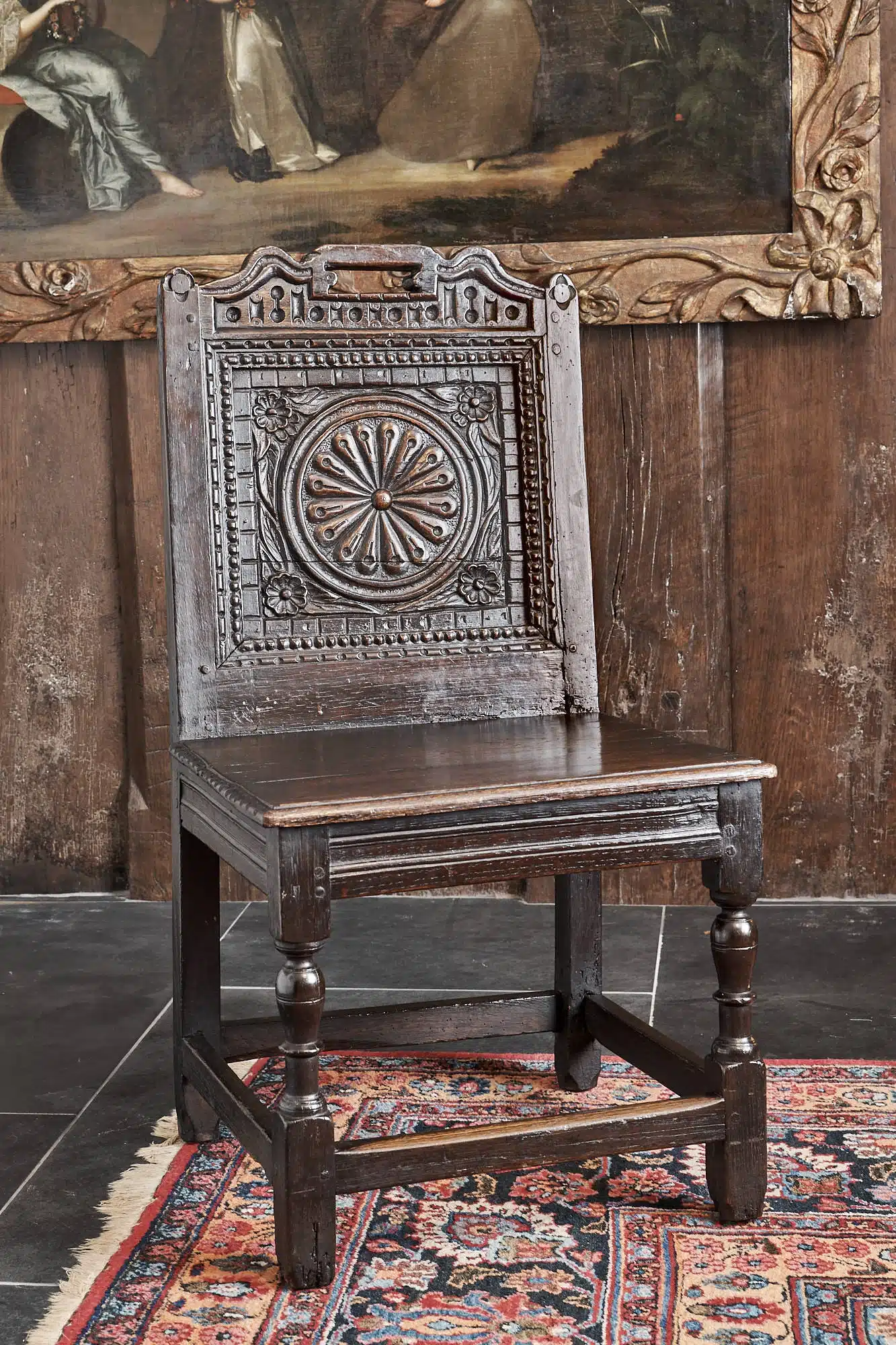 Charles I oak backstool