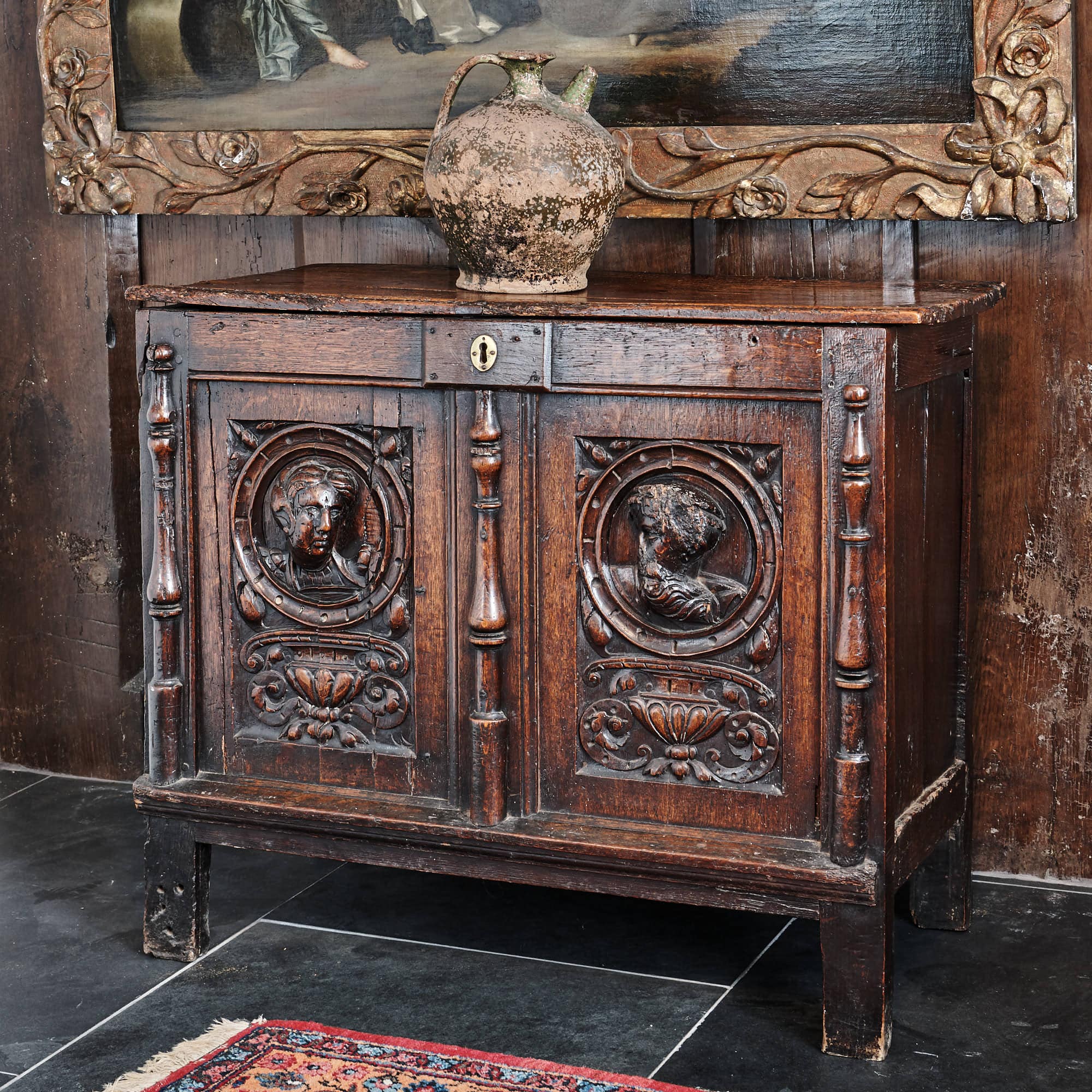 Henry VIII oak and elm chest