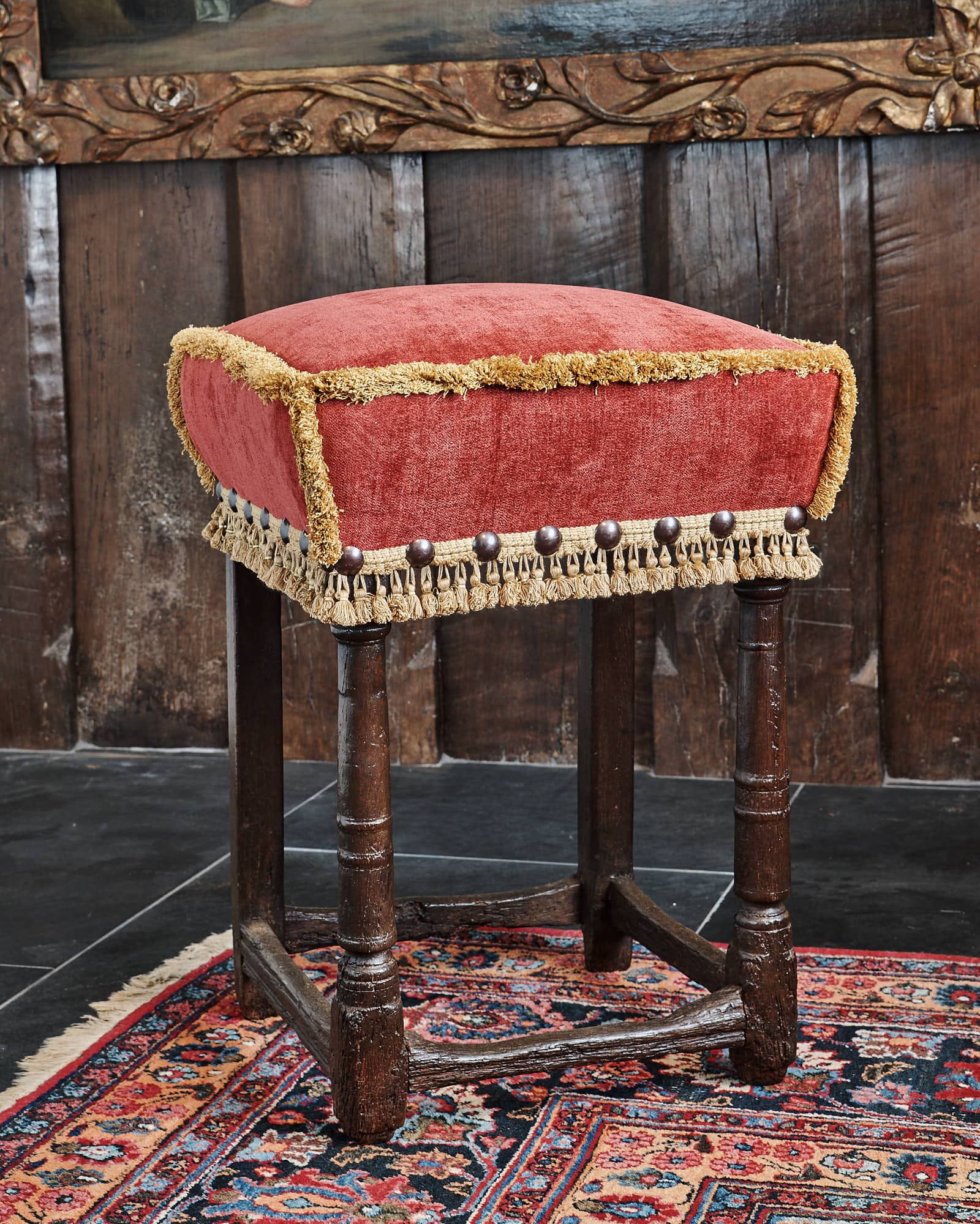 James I upholstered stool