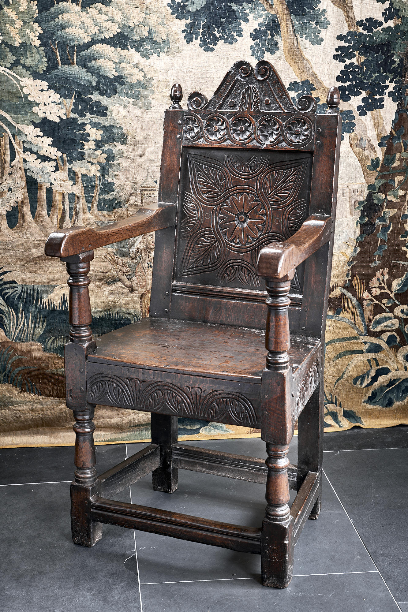 Charles I joined oak armchair