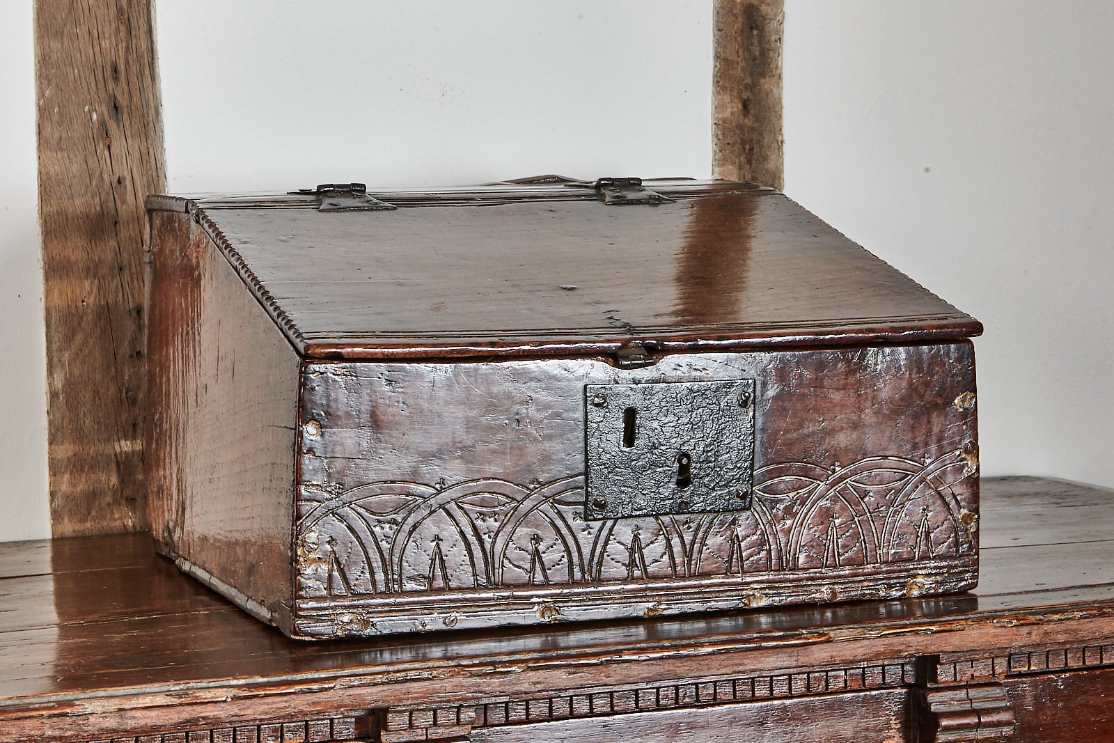 Charles II oak desk box