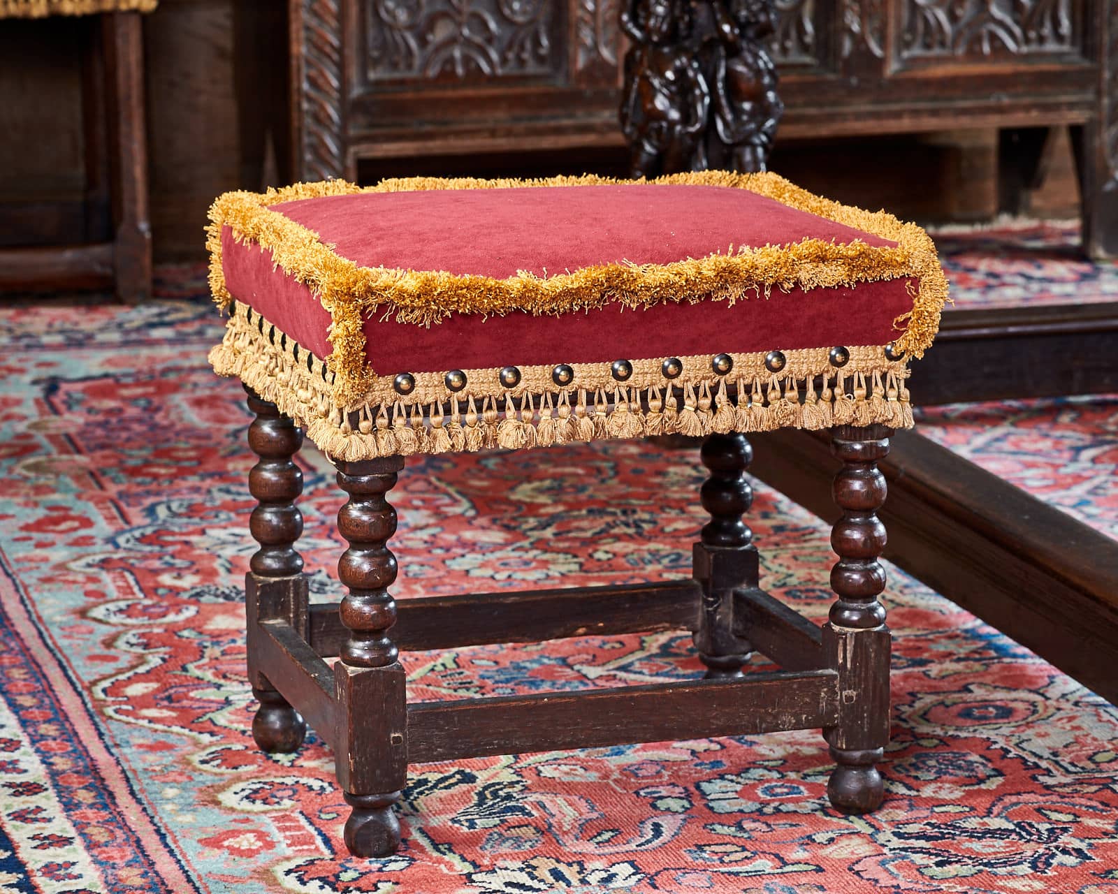 Charles II upholstered stool