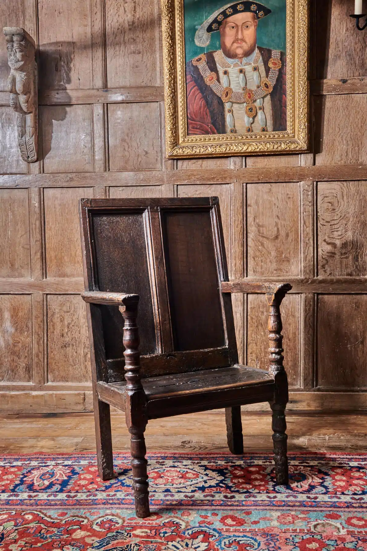 Henry VIII joined oak armchair