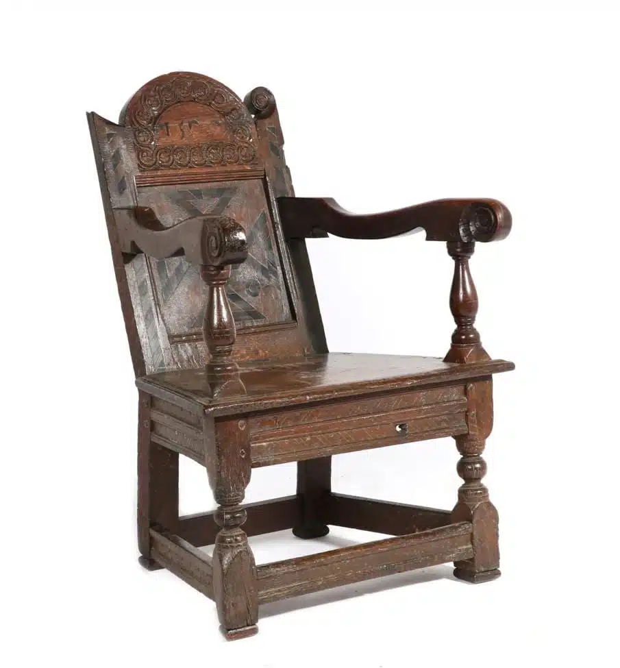 Elizabeth I joined oak armchair