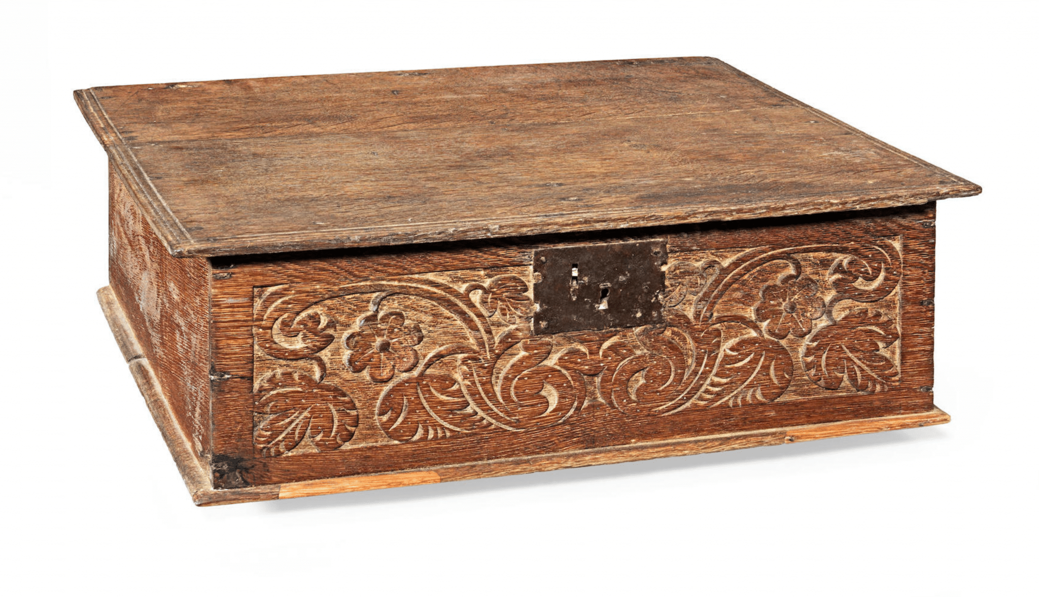 Charles II Dennis type carved oak box