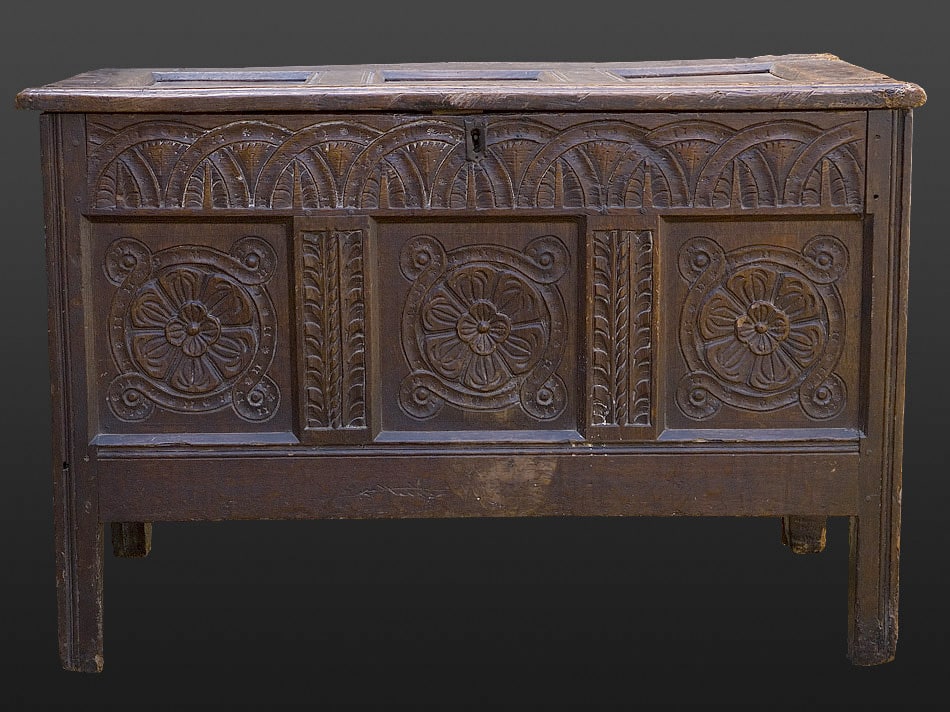 Charles I oak joined chest