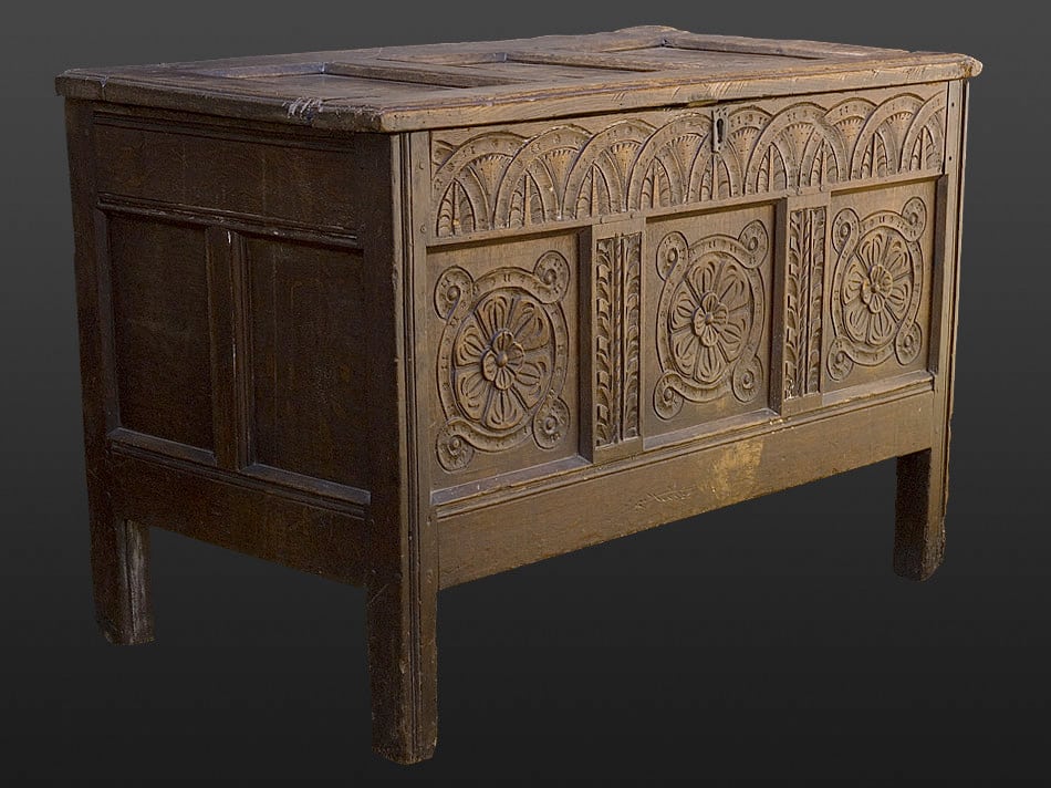 Charles I oak joined chest