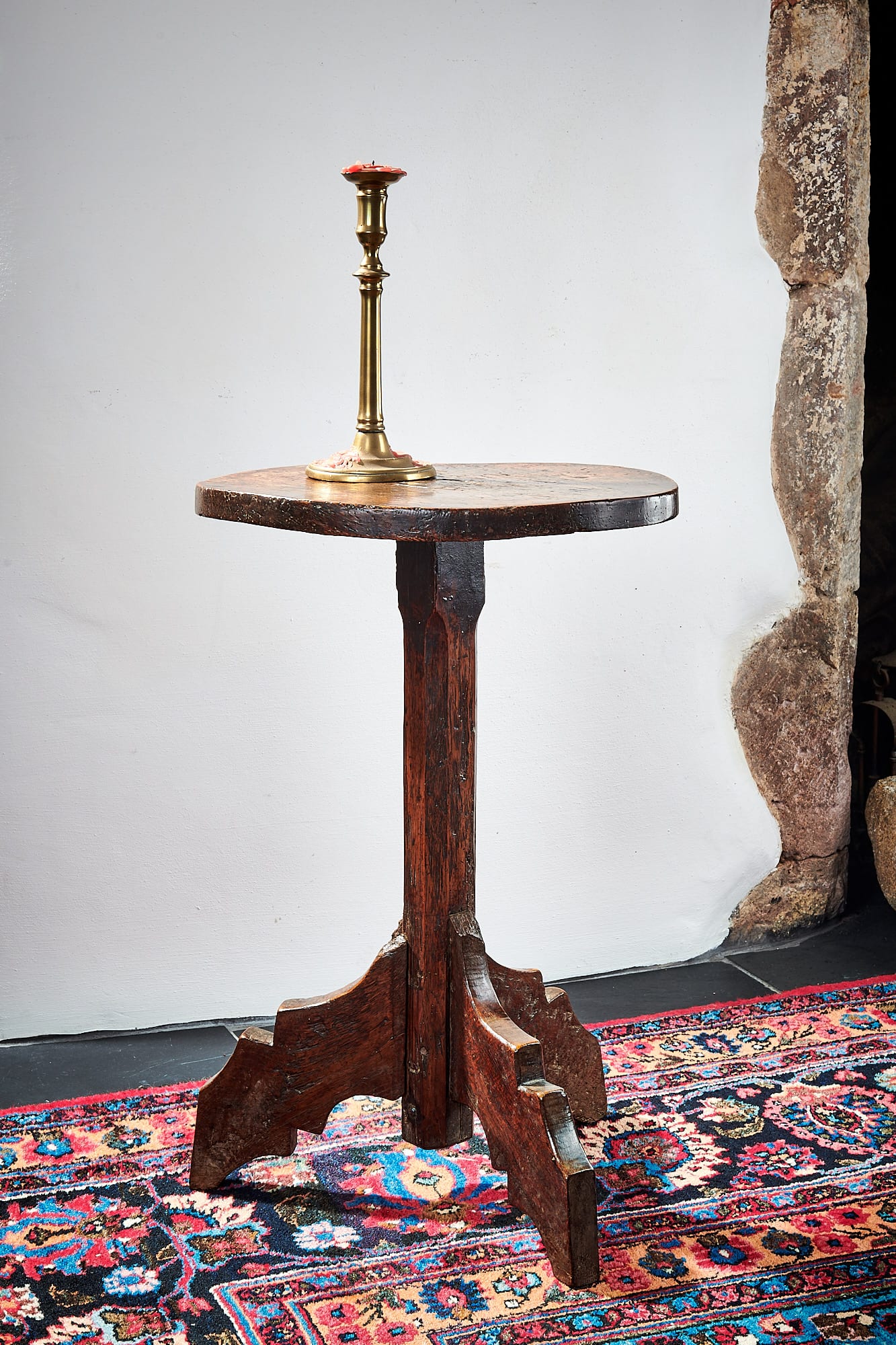 Charles I oak candle stand