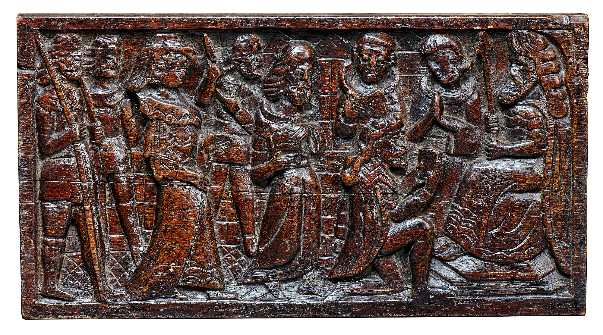 James I oak carved panel