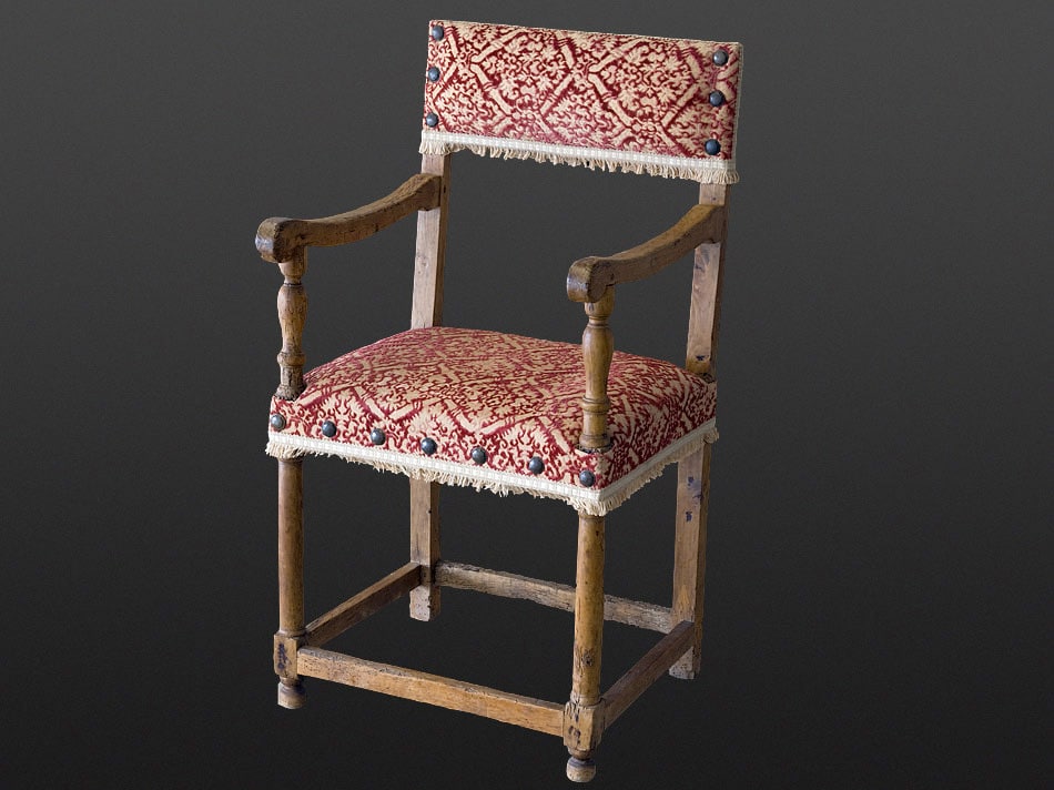 French Renaissance low-backed, upholstered