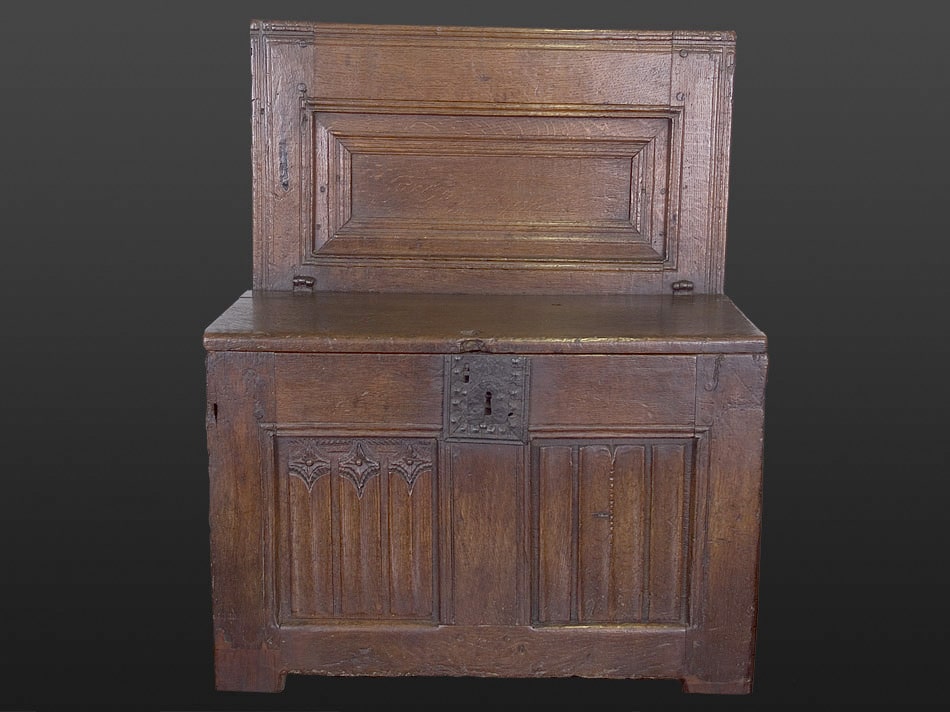 Gothic oak bench
