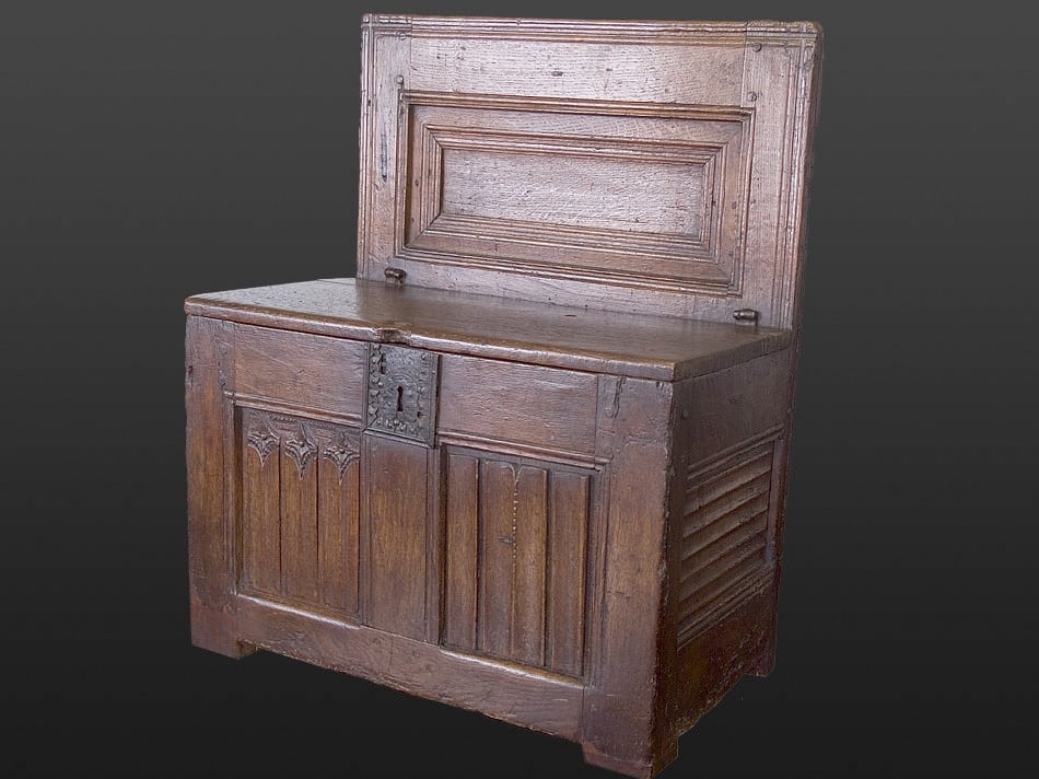 Gothic oak bench