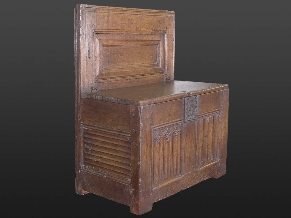 Gothic oak bench
