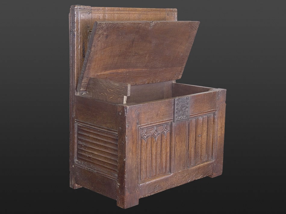 Gothic oak bench