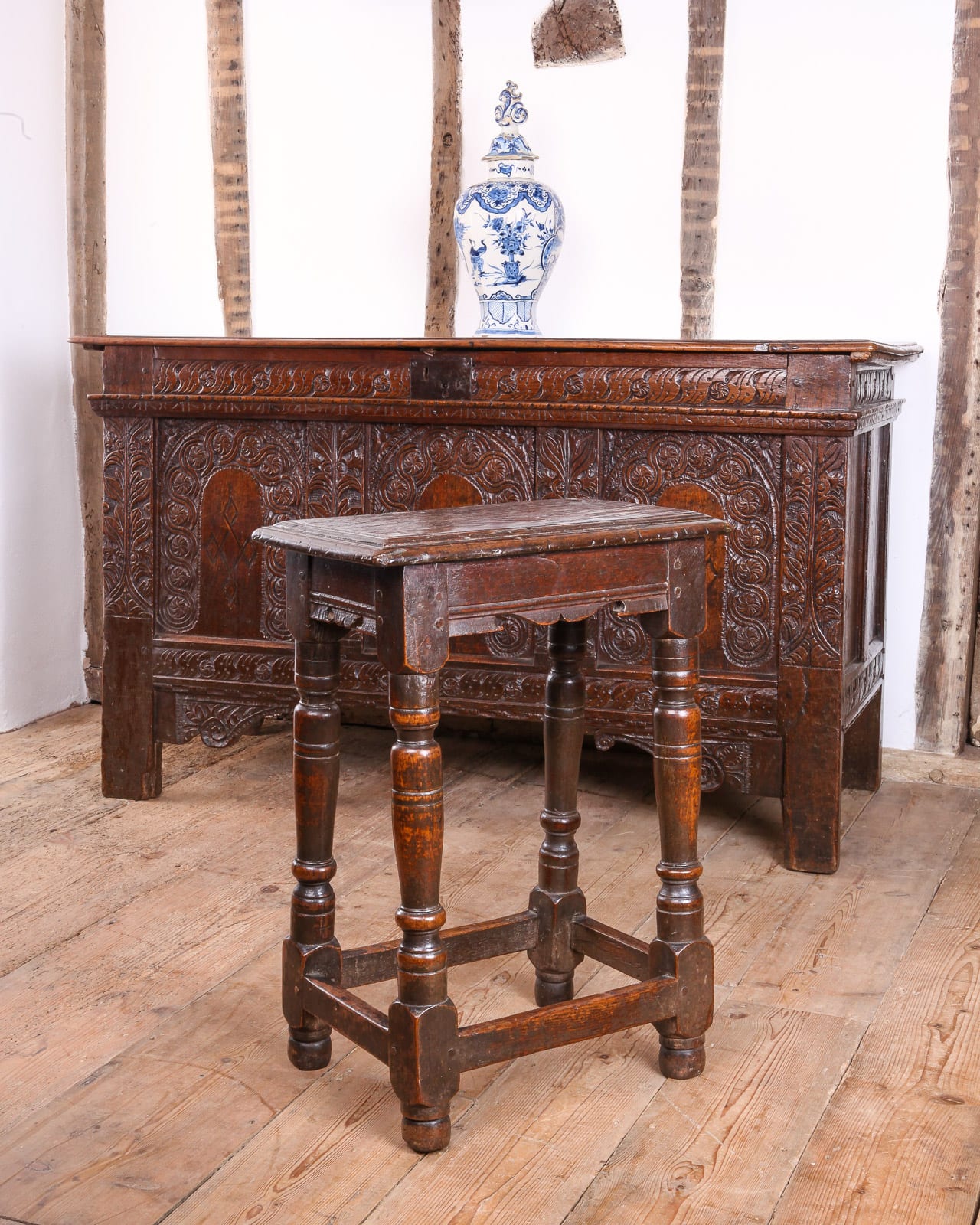 Charles I joined oak stool