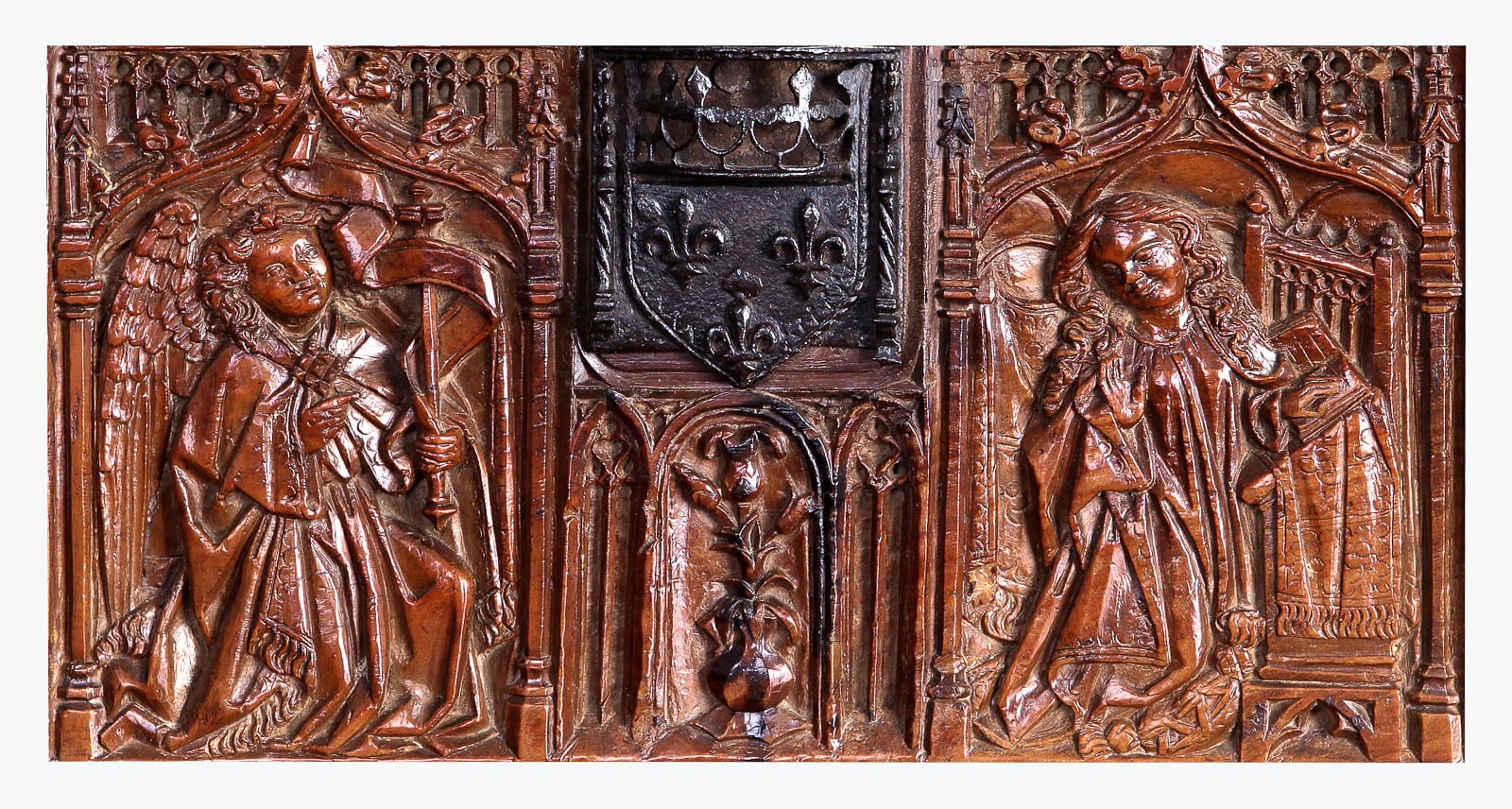 Gothic carved yew wood box