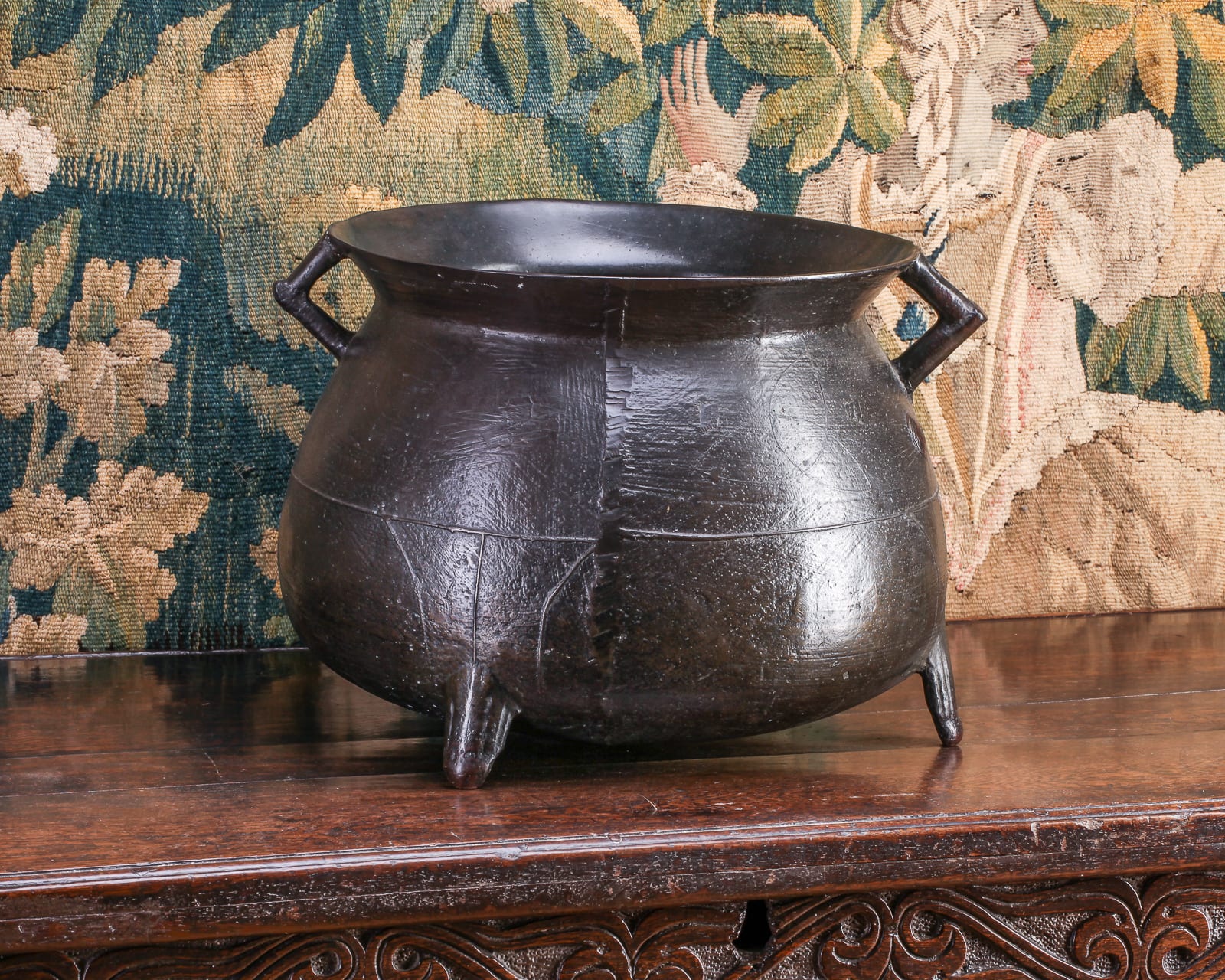 17th century bronze cauldron
