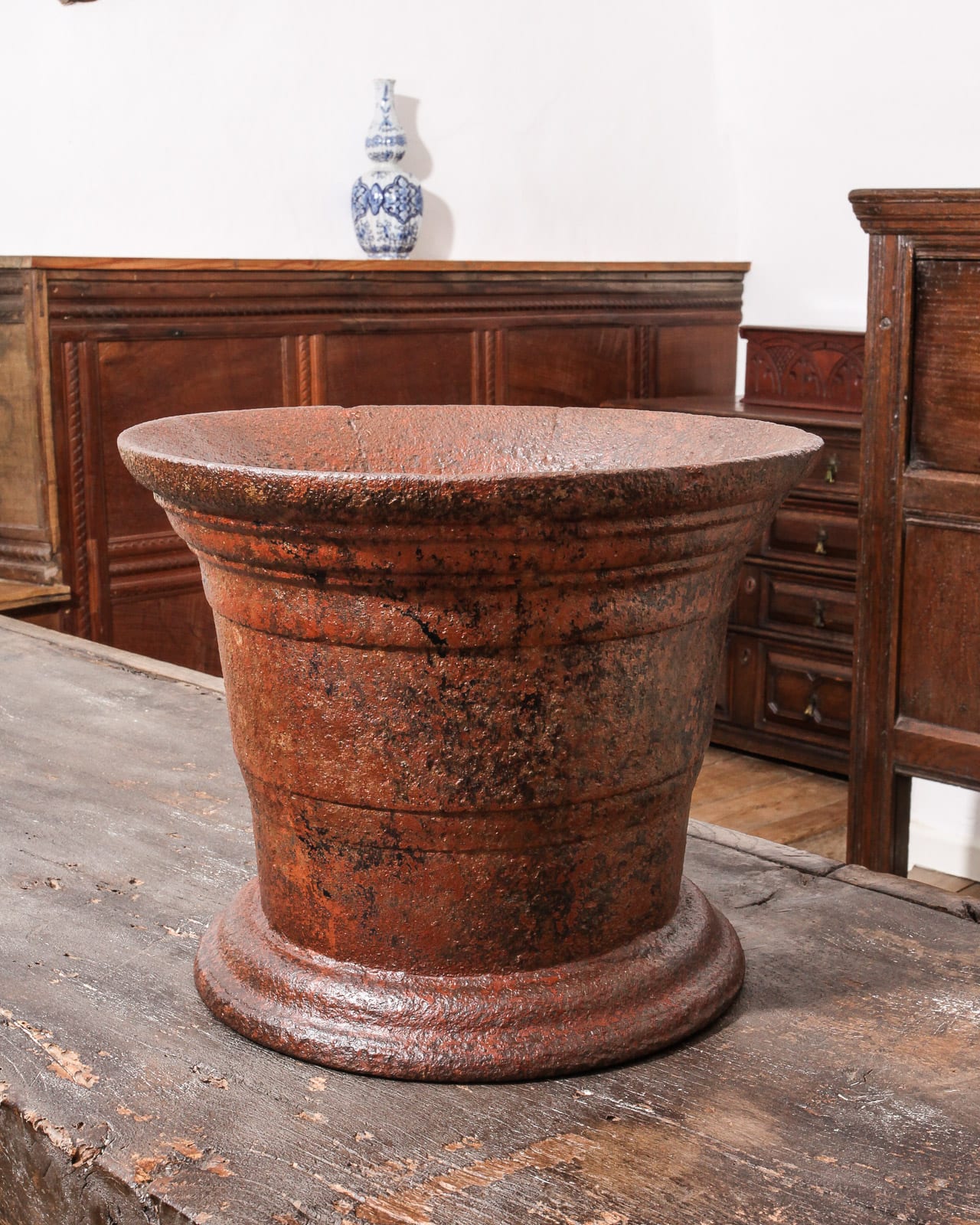 17th century iron mortar