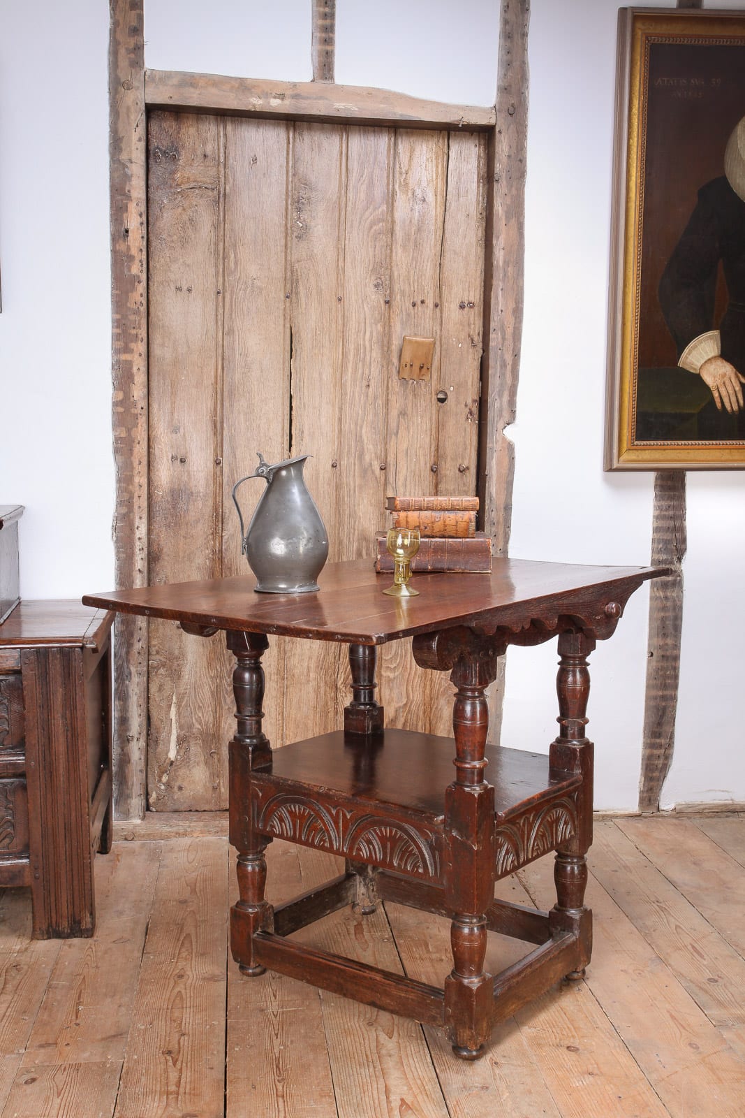 Charles I oak chair-table