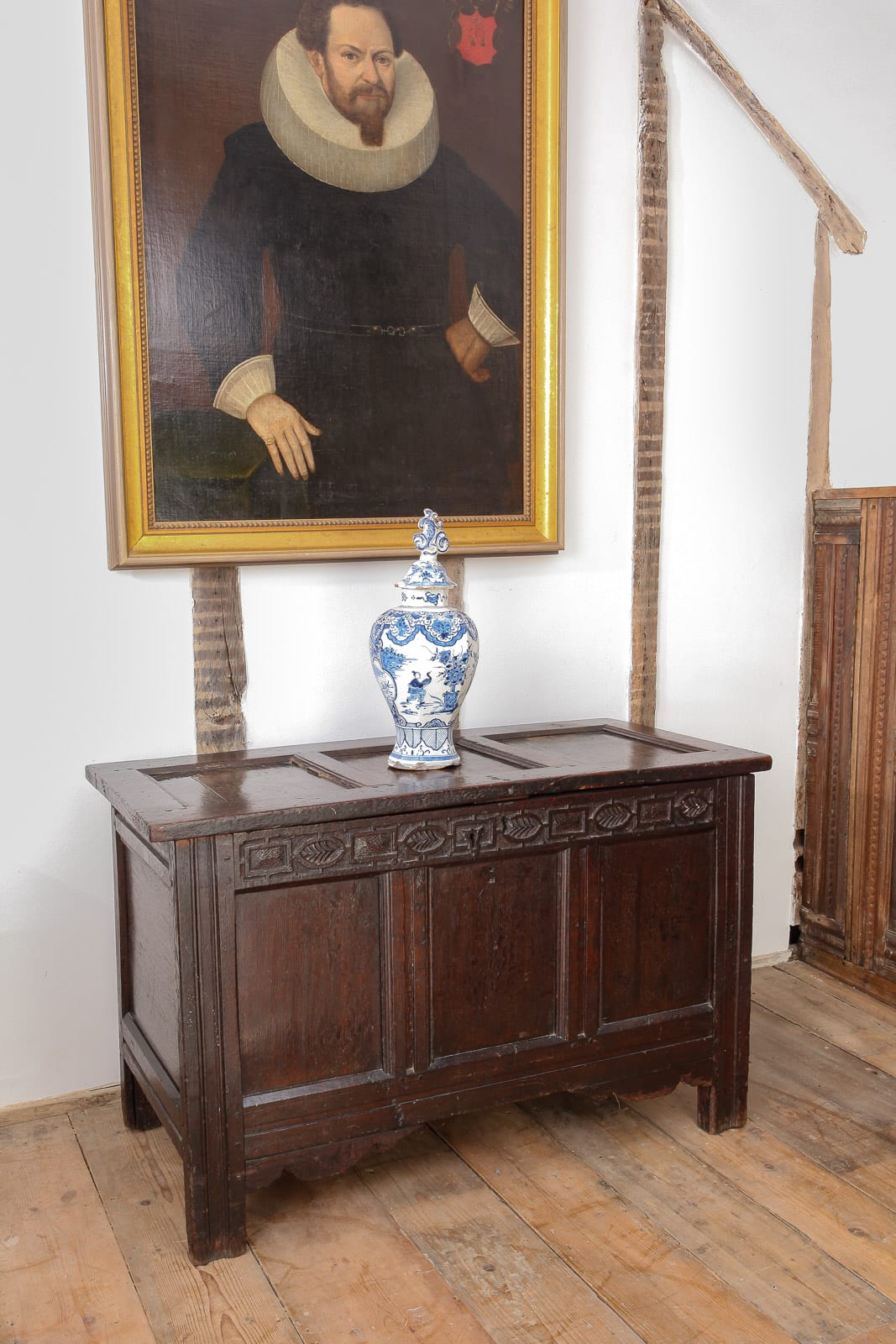 James I oak carved Exeter chest