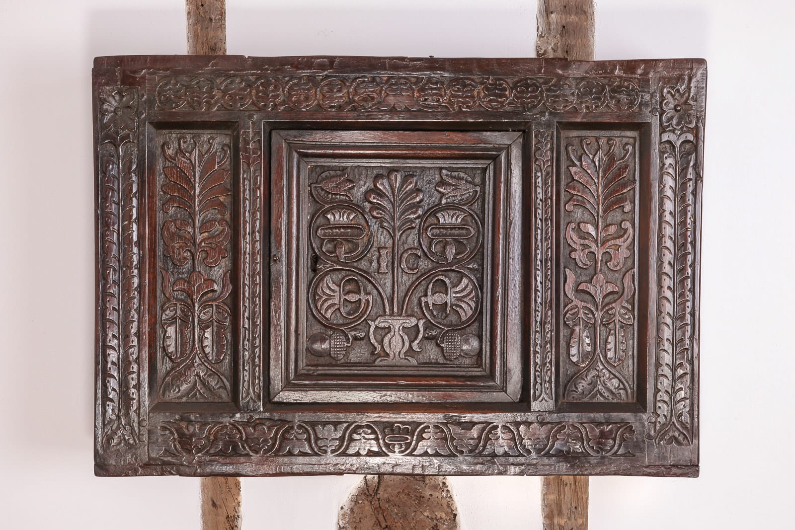 Charles II oak wall cupboard