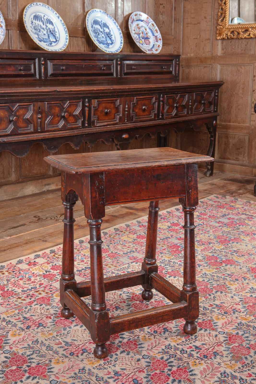 Charles II oak stool