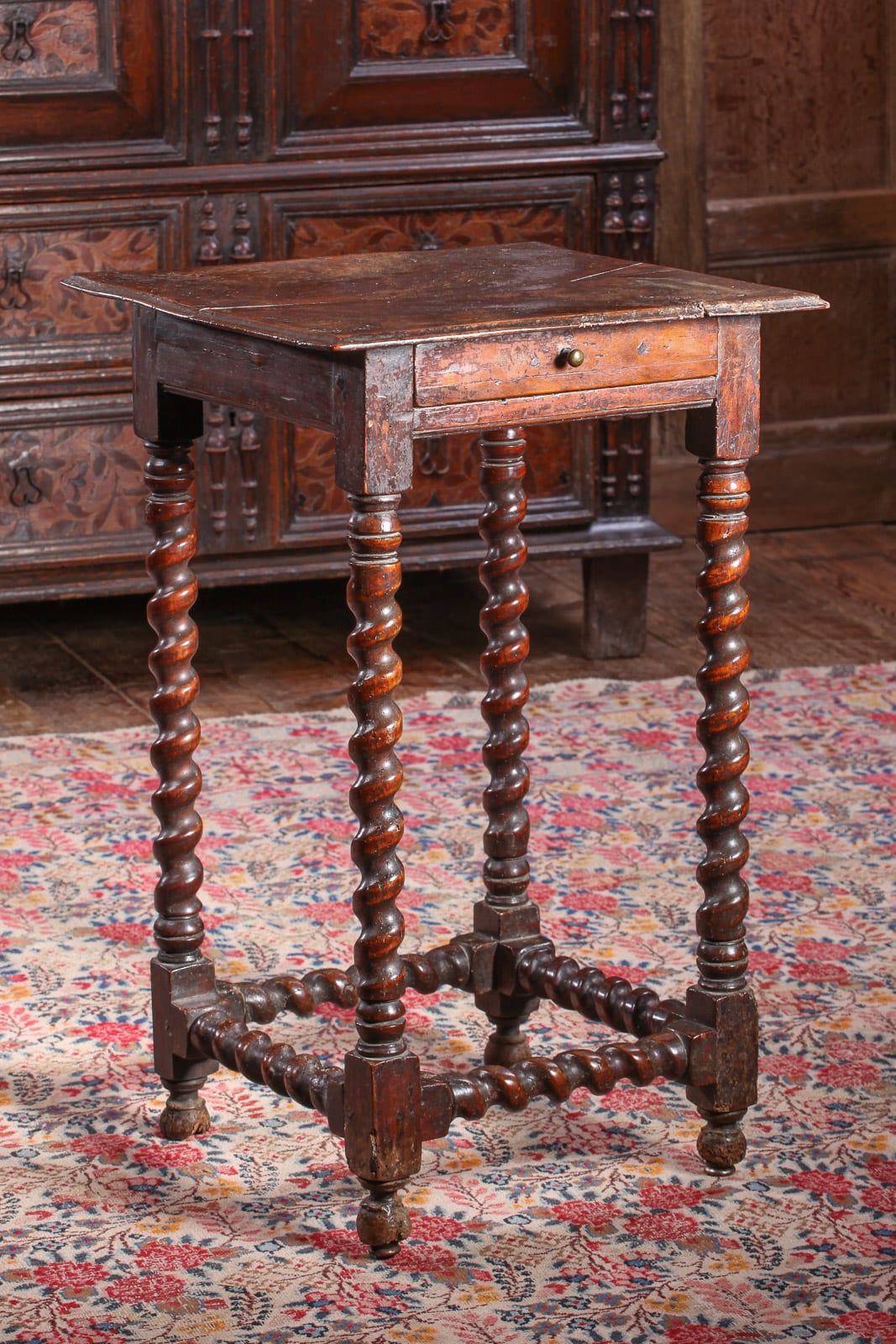 Charles II oak and walnut table