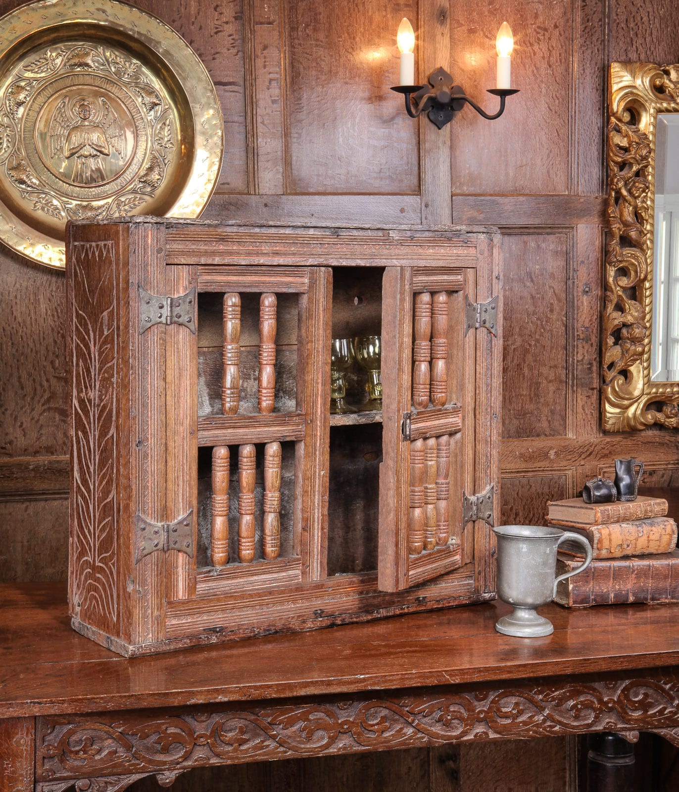 Charles I mural livery cupboard